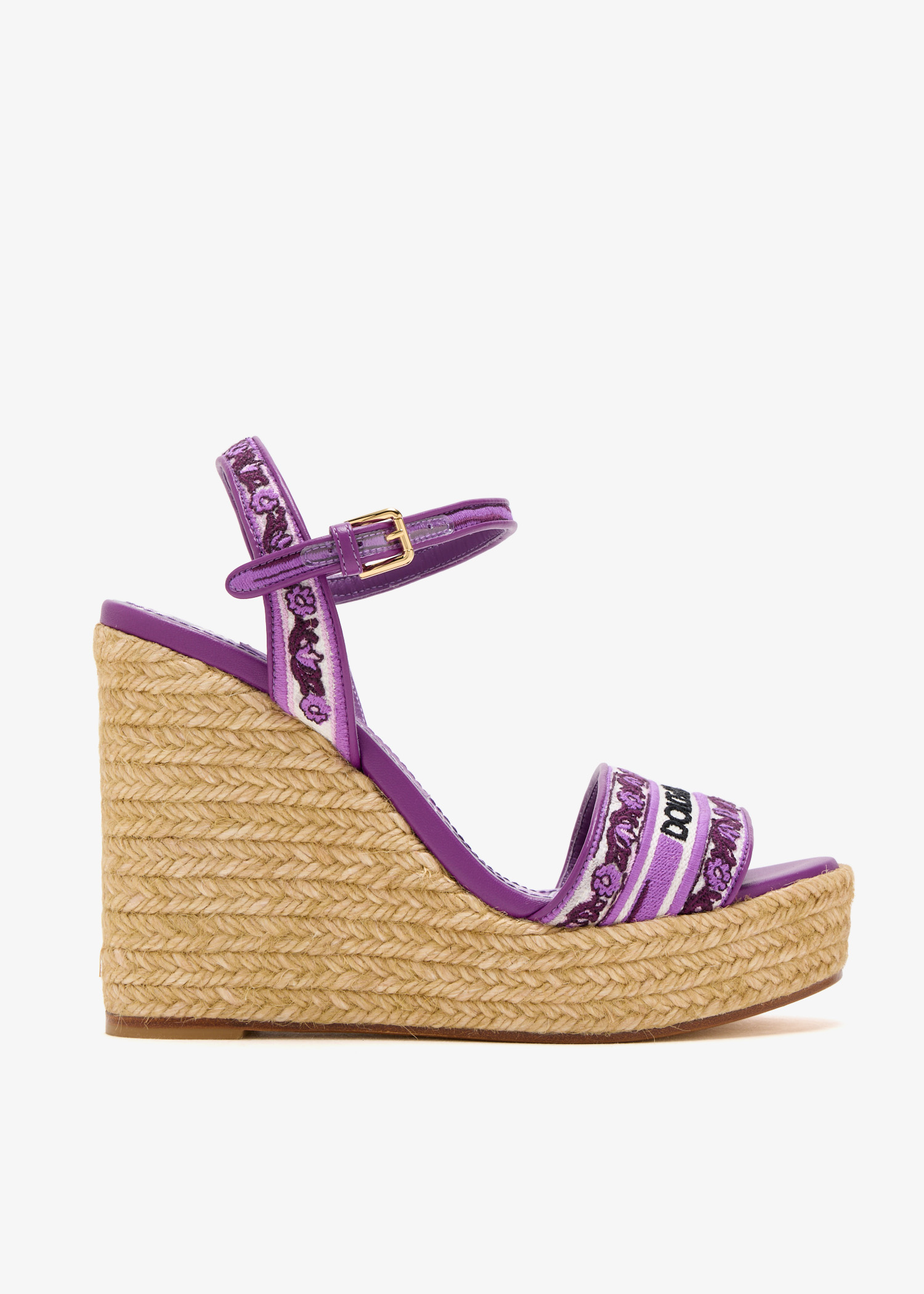 Maiolica-embroidered wedge sandals, Multicolored
Maiolica-embroidered wedge sandals, Multicolored