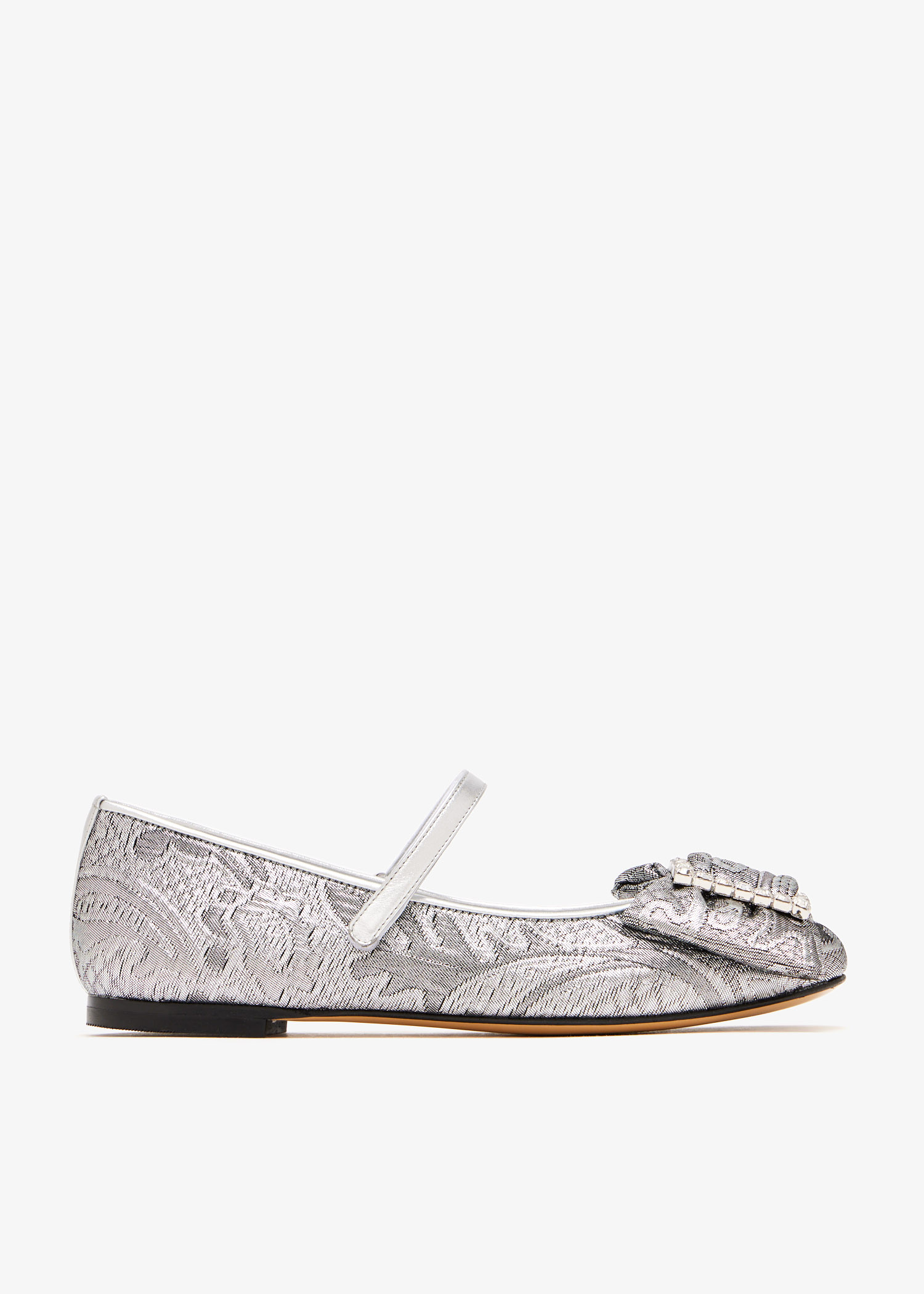 Bow-embellished jacquard ballerinas, Silver
Bow-embellished jacquard ballerinas, Silver