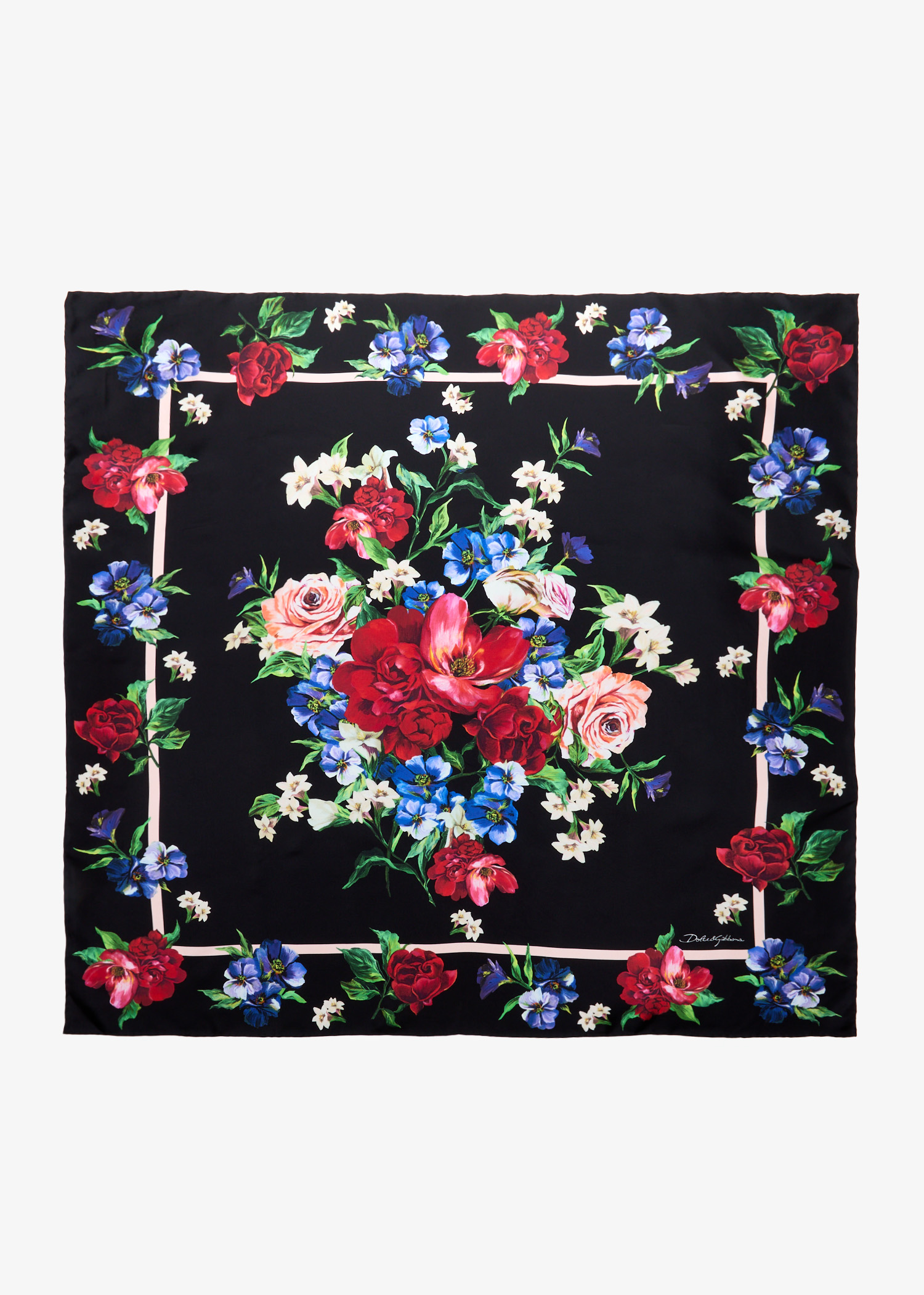 Floral-print silk twill foulard, Printed
Floral-print silk twill foulard, Printed