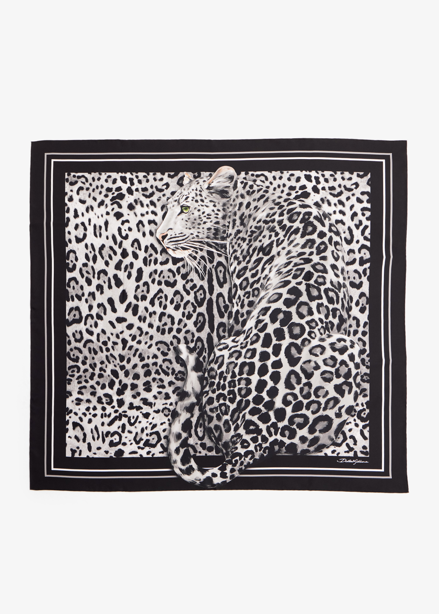 Leopard-print silk twill foulard, Printed
Leopard-print silk twill foulard, Printed