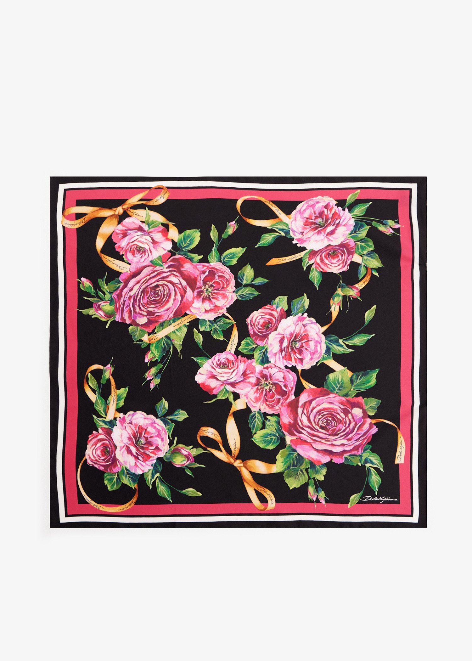Rose-print silk twill foulard, Printed
Rose-print silk twill foulard, Printed