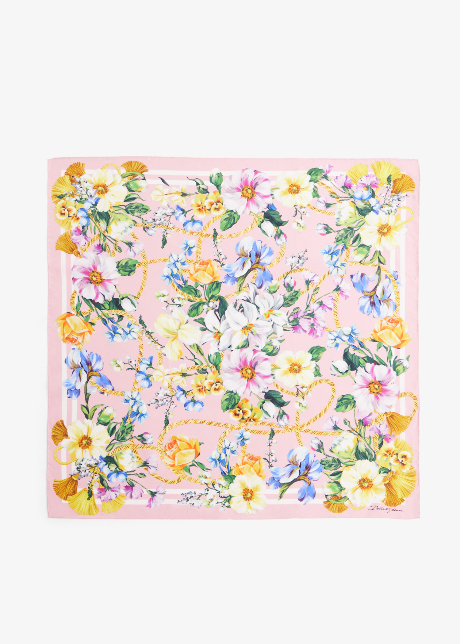 Floral-print silk twill foulard, Printed
Floral-print silk twill foulard, Printed