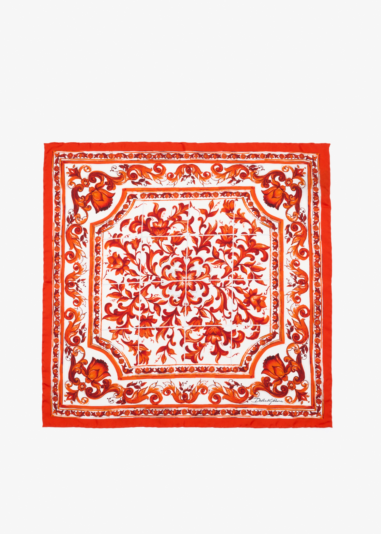 Majolica-print silk twill scarf, Printed
Majolica-print silk twill scarf, Printed
