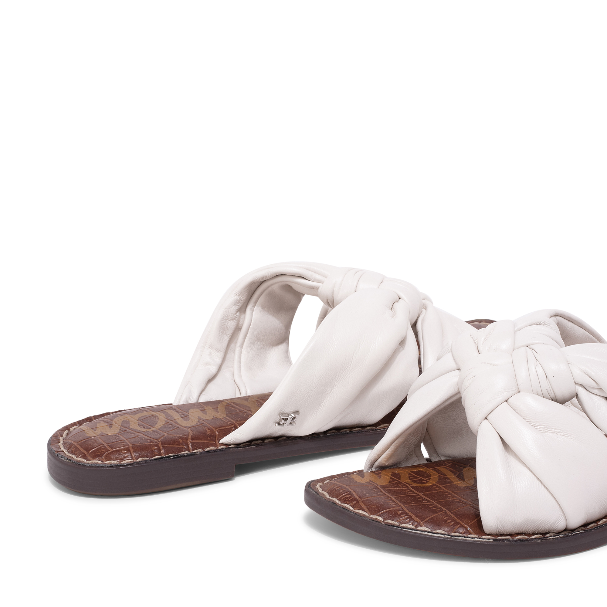 Garson knotted slide sandals, White 
Garson knotted slide sandals, White