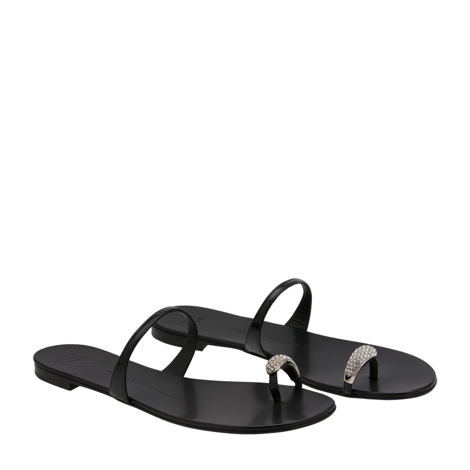 Leather sandals, Black