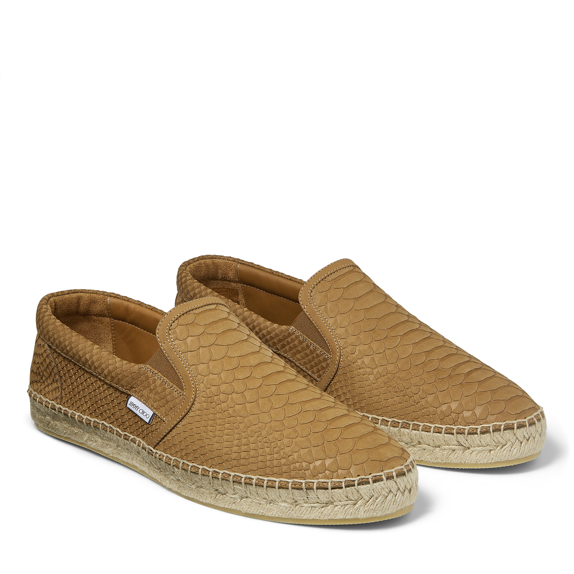 Vlad snake-embossed espadrilles, Brown