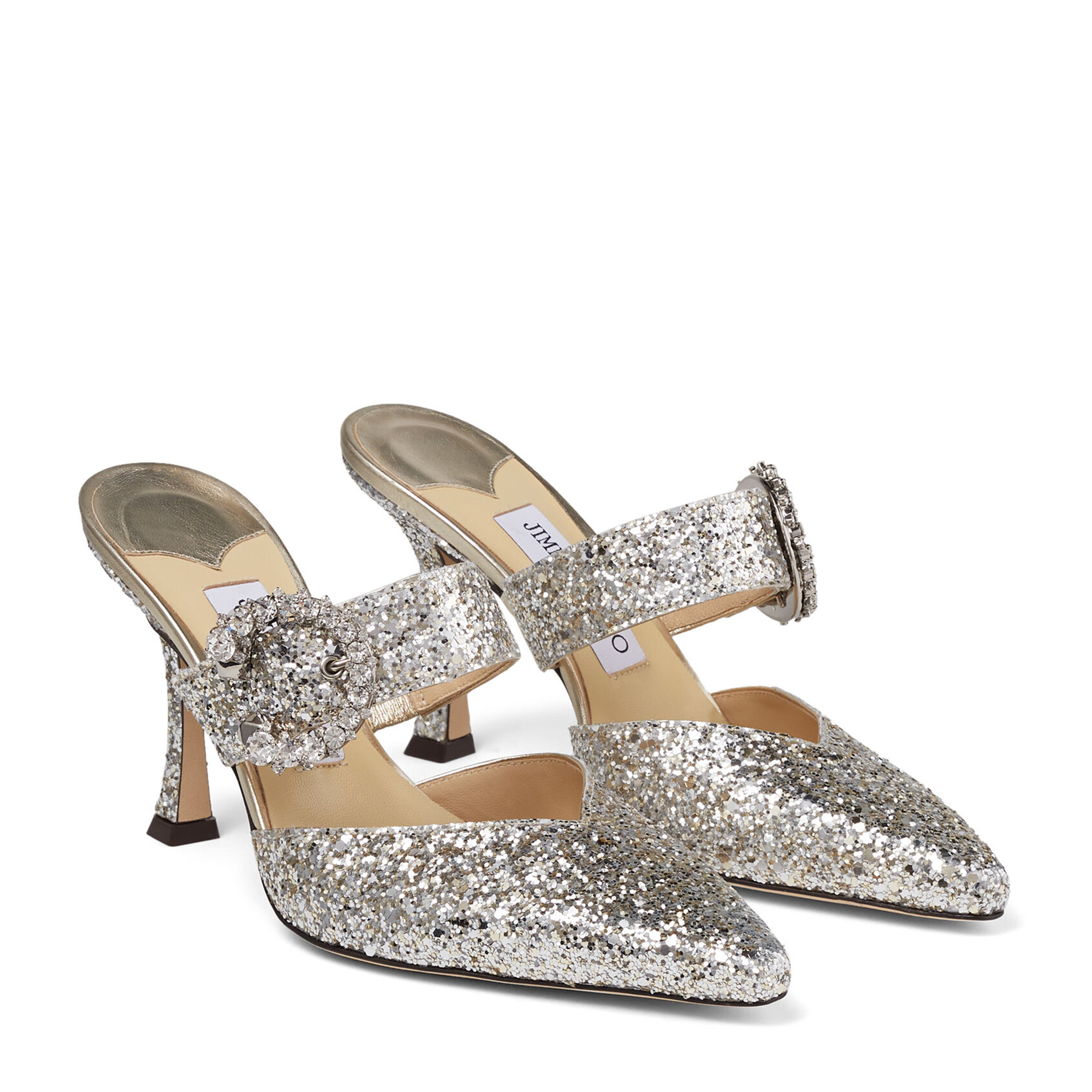Marta 90 mules, Silver