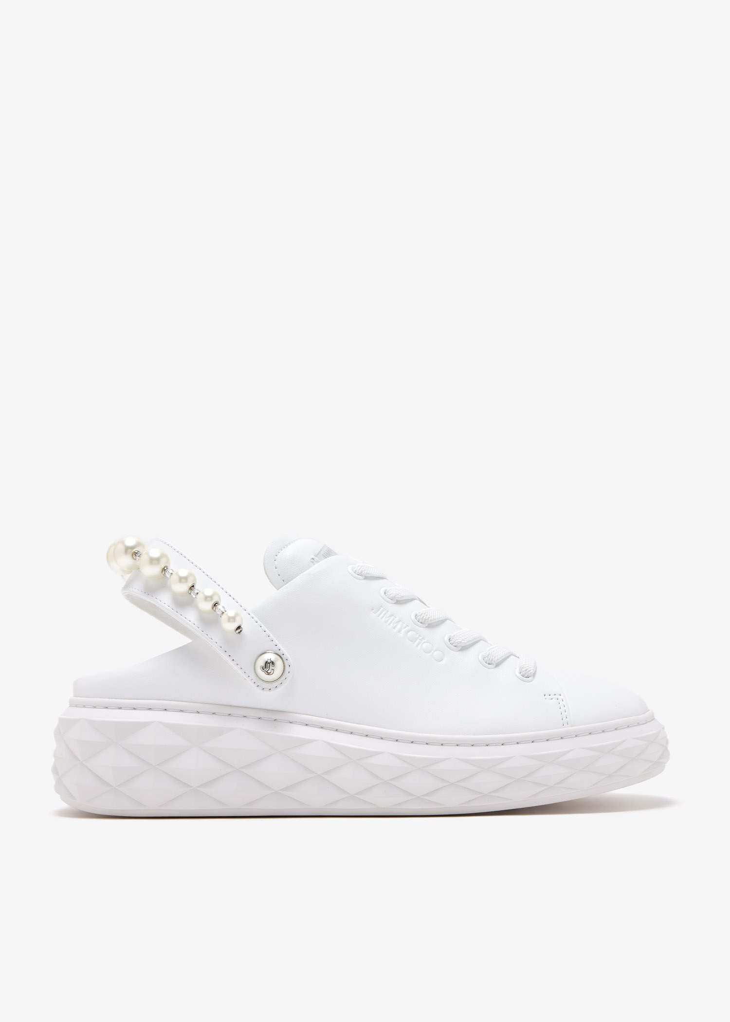 Diamond Maxi backless sneakers, White
Diamond Maxi backless sneakers, White