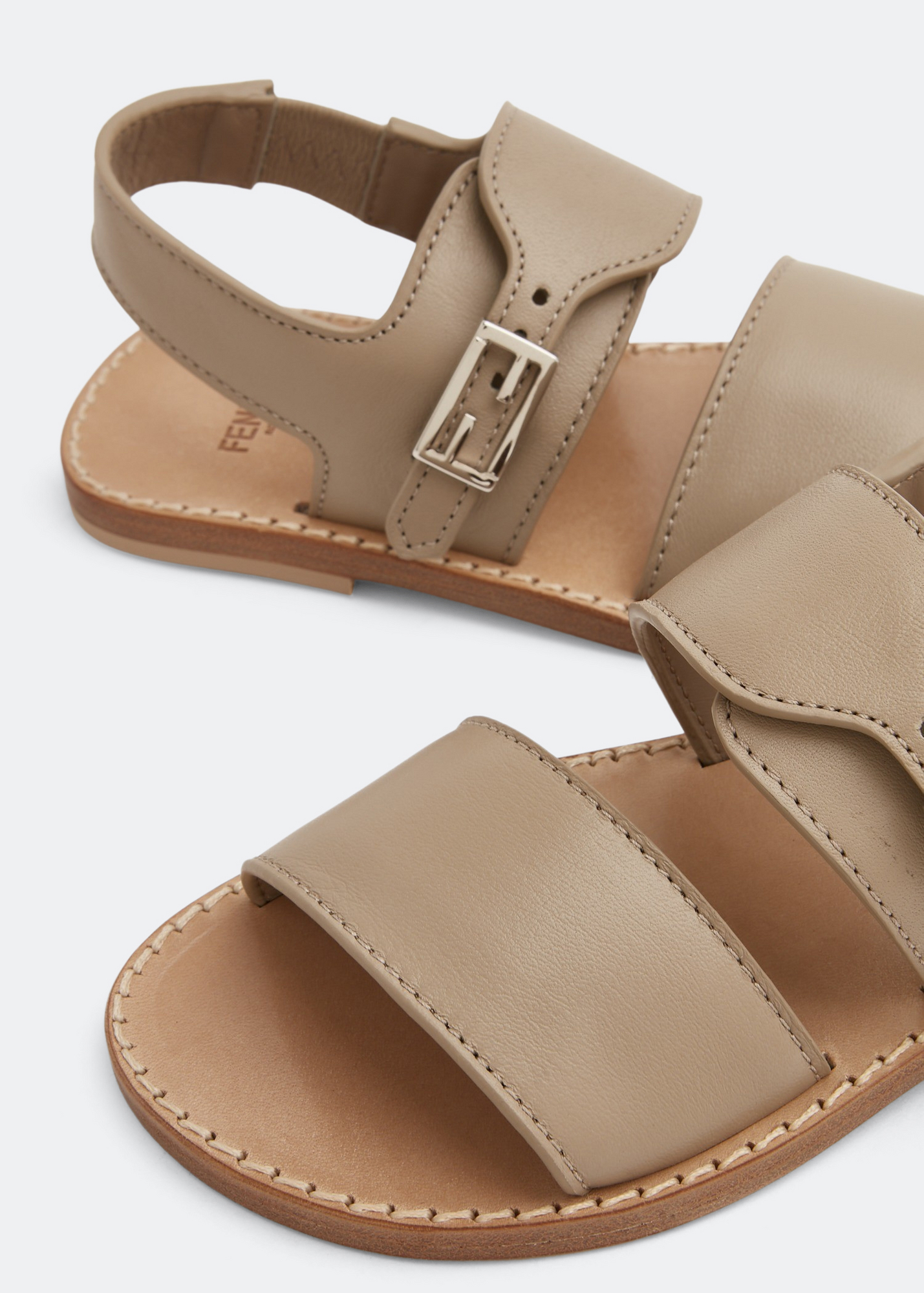 Leather sandals, Beige