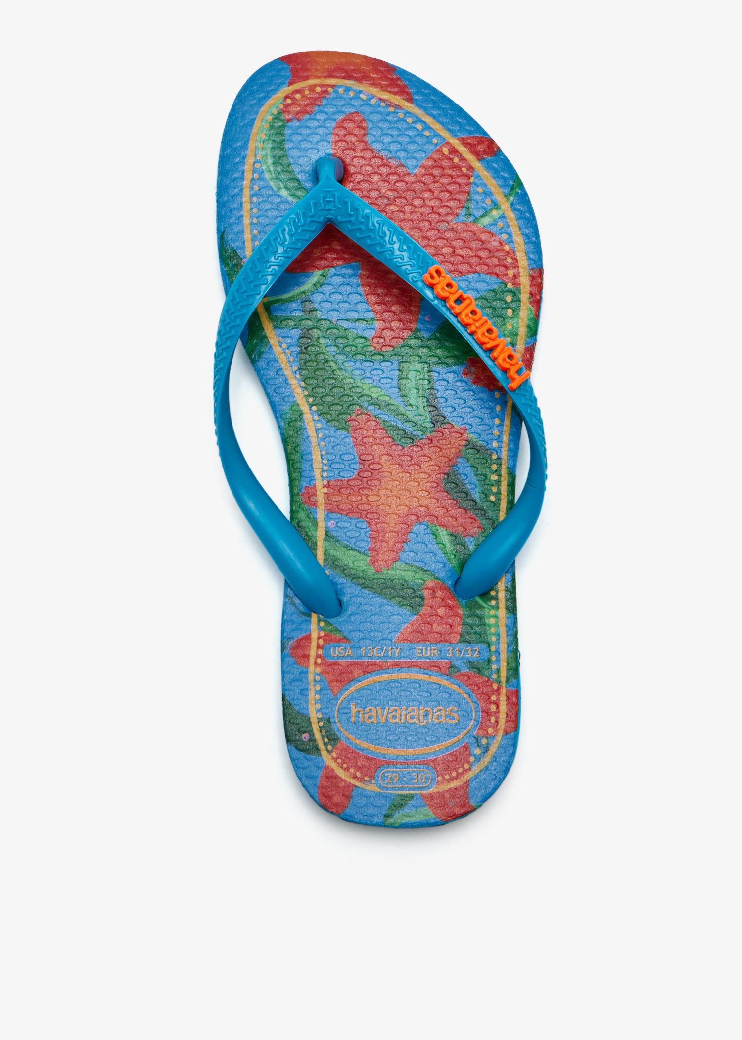 Slim tropical flip flops, Blue
Slim tropical flip flops, Blue