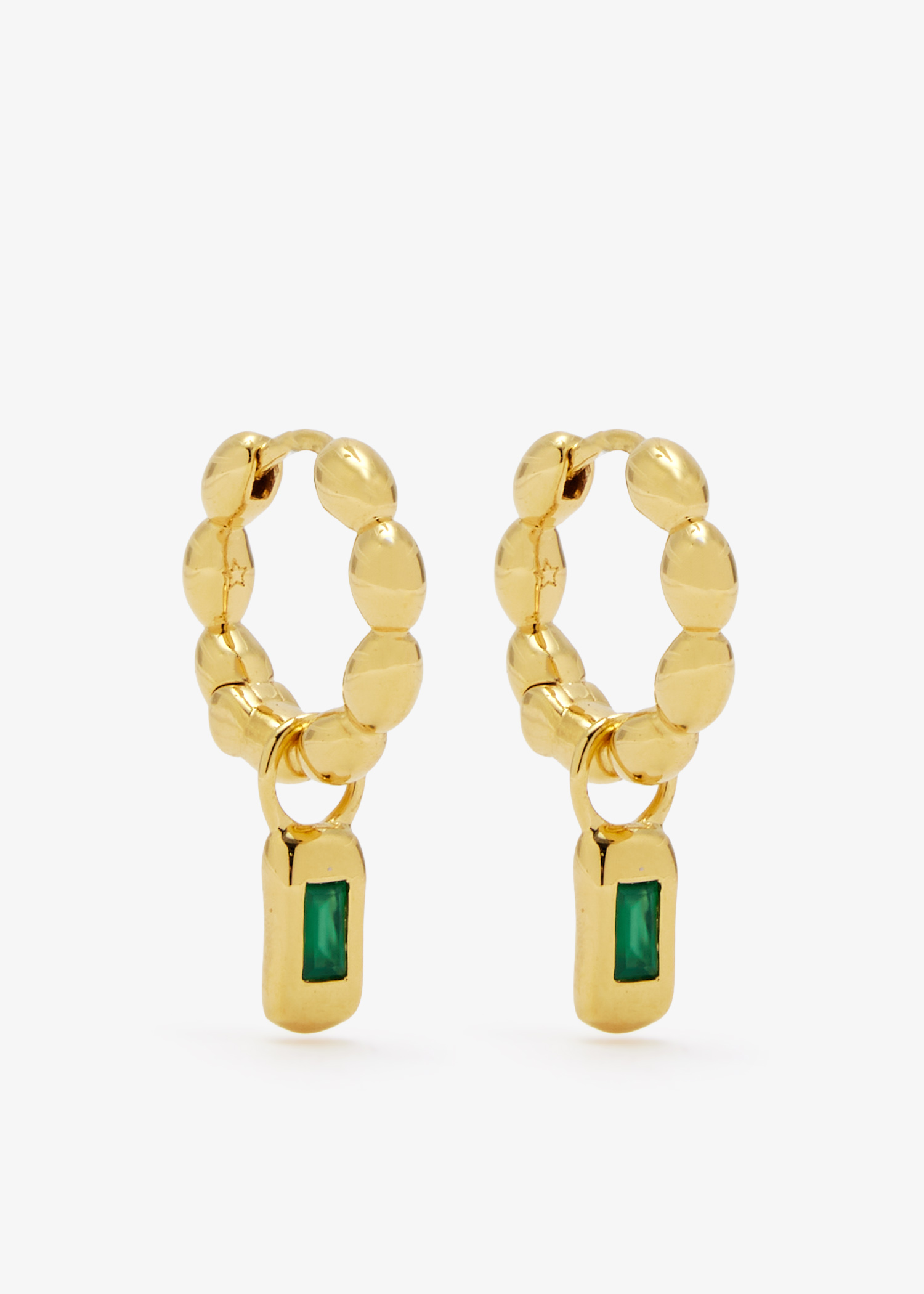 Molten Gemstone charm hoop earrings, Gold
Molten Gemstone charm hoop earrings, Gold