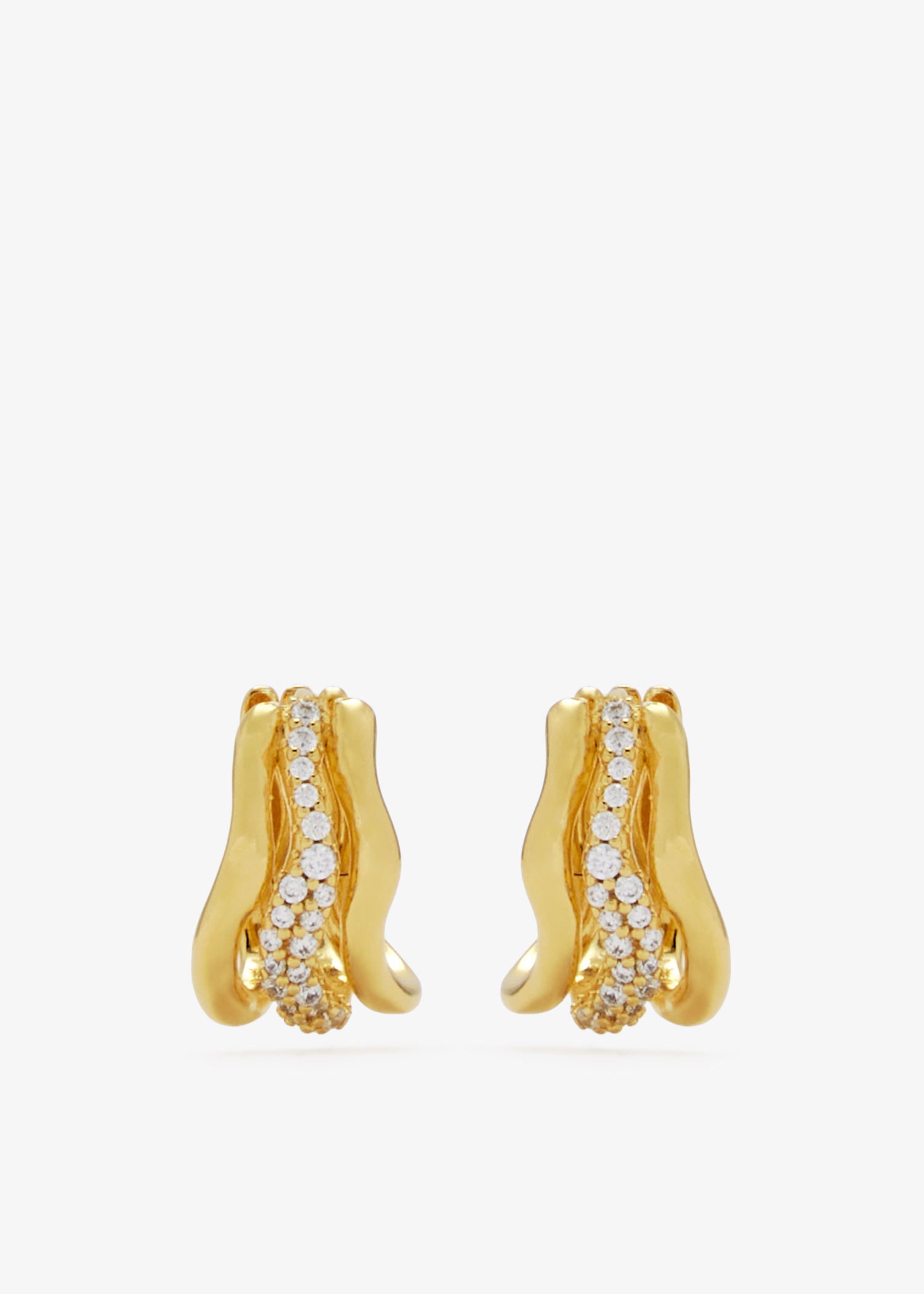 Molten Snow Triple small hoop earrings, Gold
Molten Snow Triple small hoop earrings, Gold