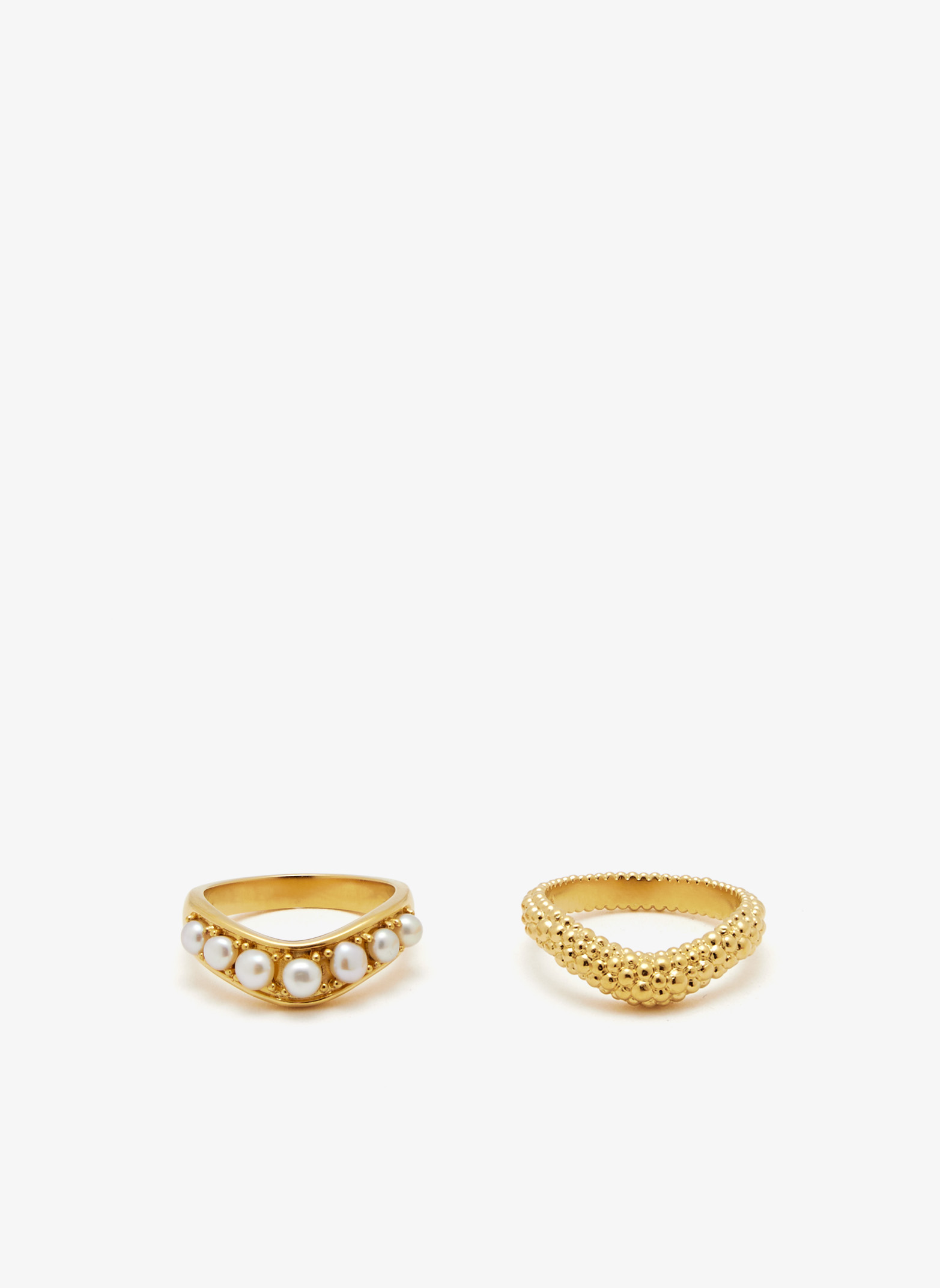 Pearl Baya stacking ring set, Gold
Pearl Baya stacking ring set, Gold