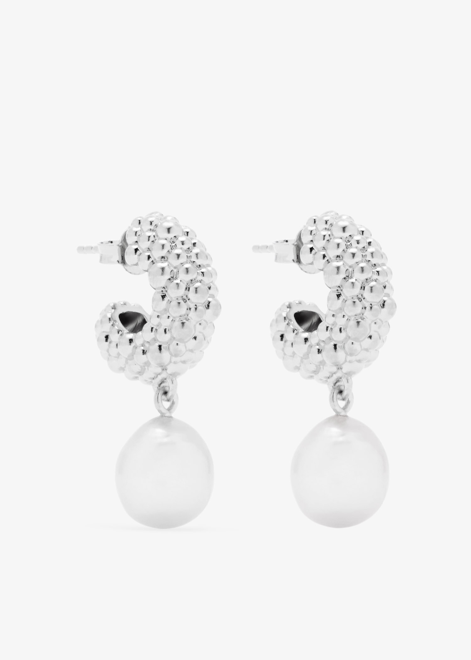 Pearl Baya charm hoop earrings, Silver
Pearl Baya charm hoop earrings, Silver