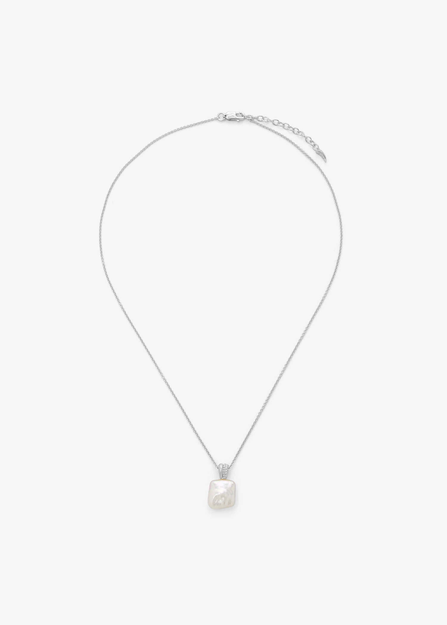 Square Pearl Baya pendant necklace, Silver
Square Pearl Baya pendant necklace, Silver