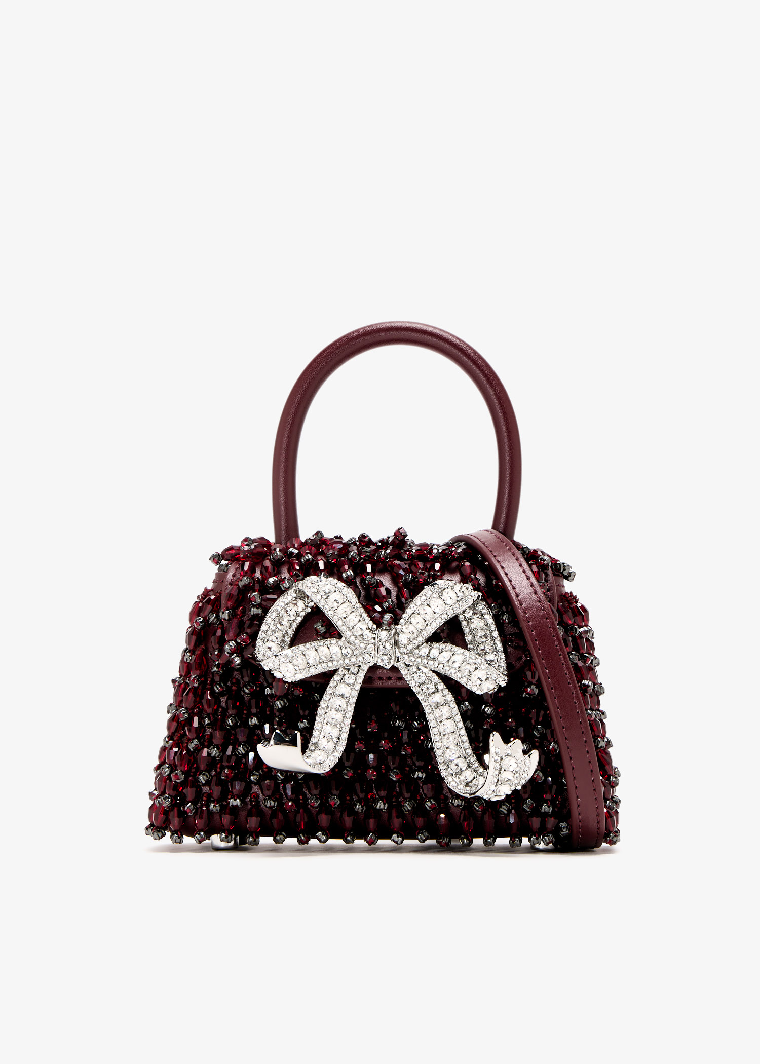Embellished Micro Bow bag, Burgundy
Embellished Micro Bow bag, Burgundy