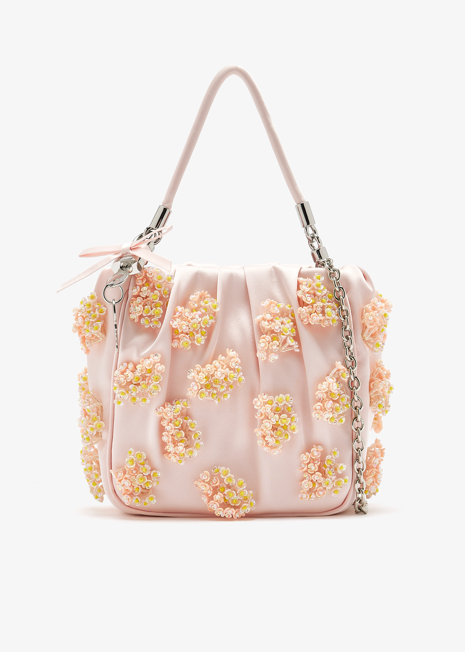 Floral beaded tote bag, Pink
Floral beaded tote bag, Pink