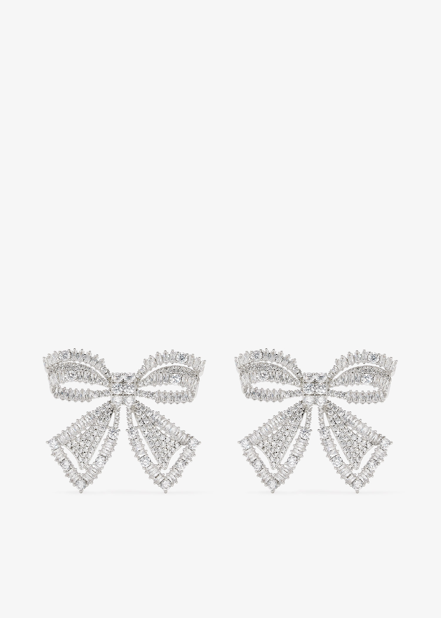 Crystal bow earrings, Silver
Crystal bow earrings, Silver