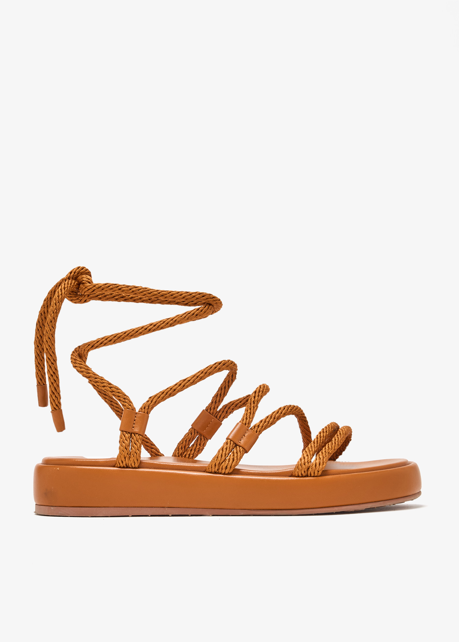 Cord strap self-tie sandals, Orange
Cord strap self-tie sandals, Orange