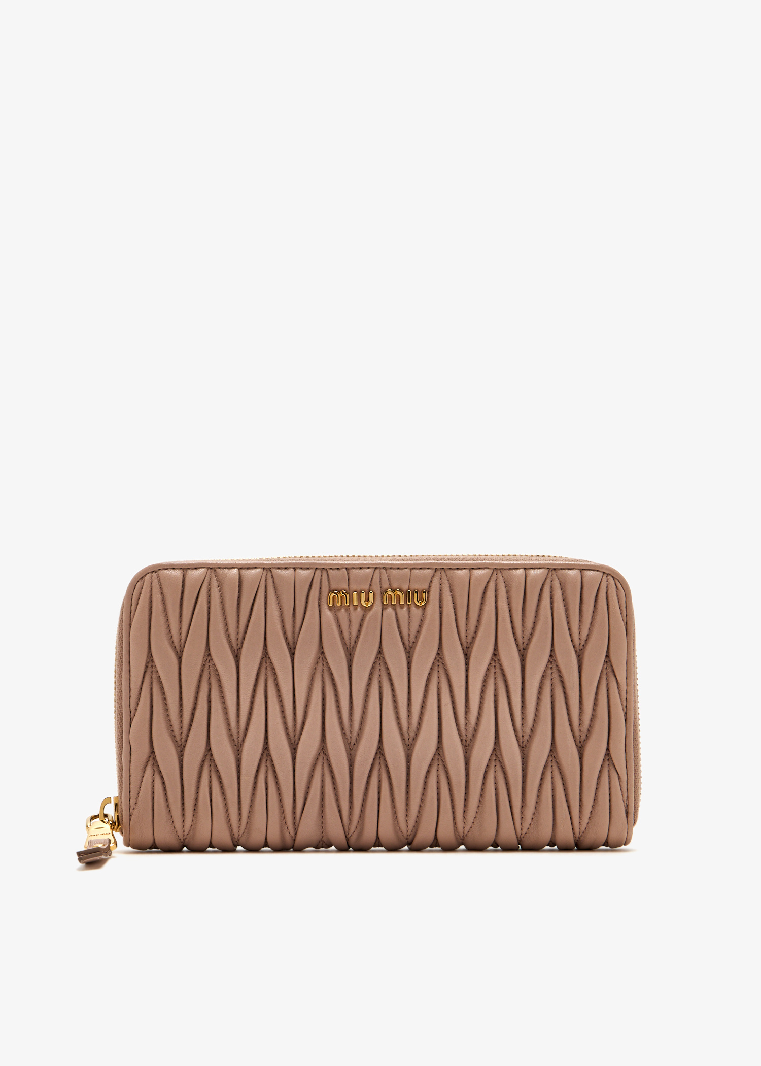 Matelassé leather large wallet, Beige
Matelassé leather large wallet, Beige