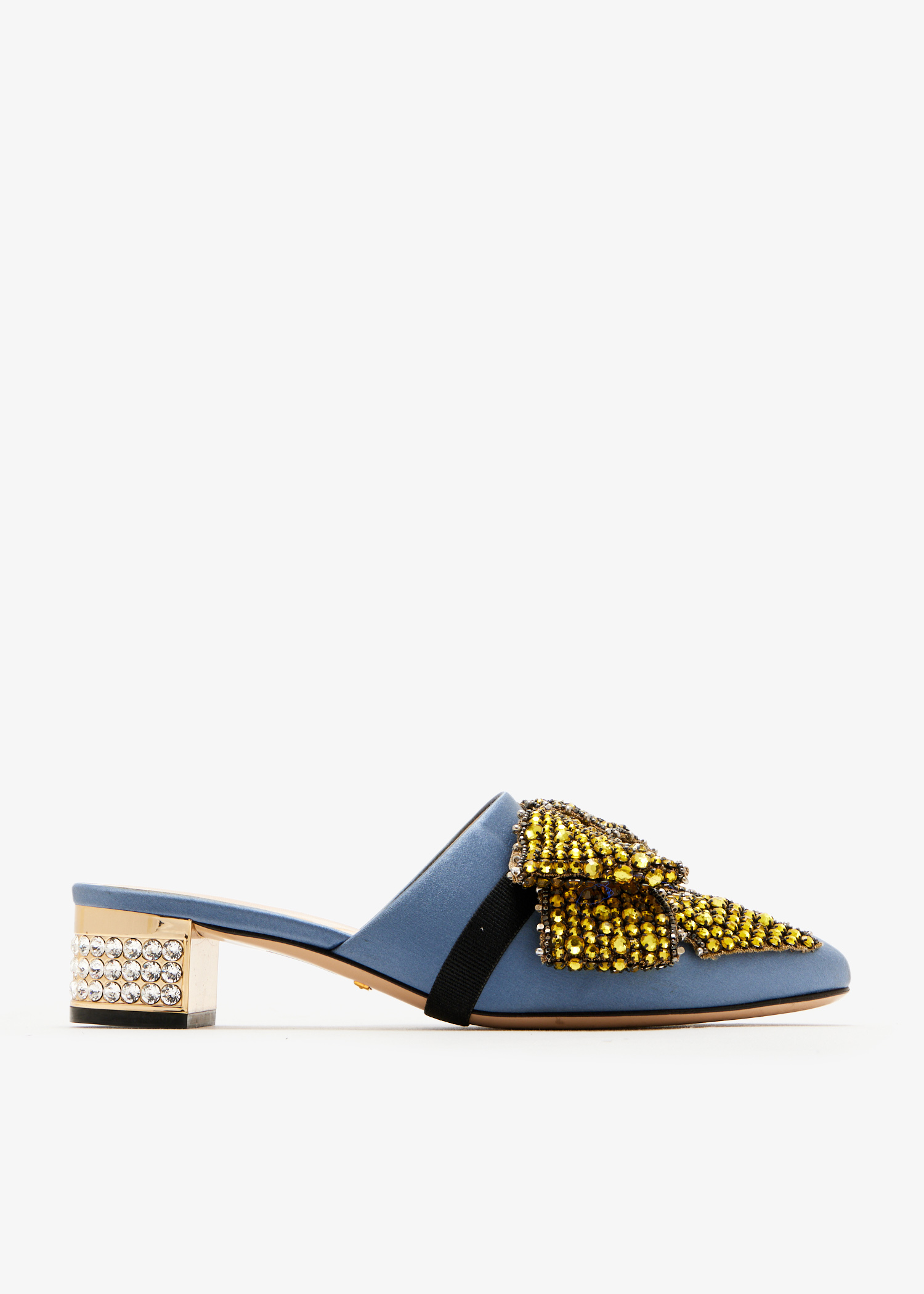 Candy Bow-Embellished Mules, Blue
Candy Bow-Embellished Mules, Blue