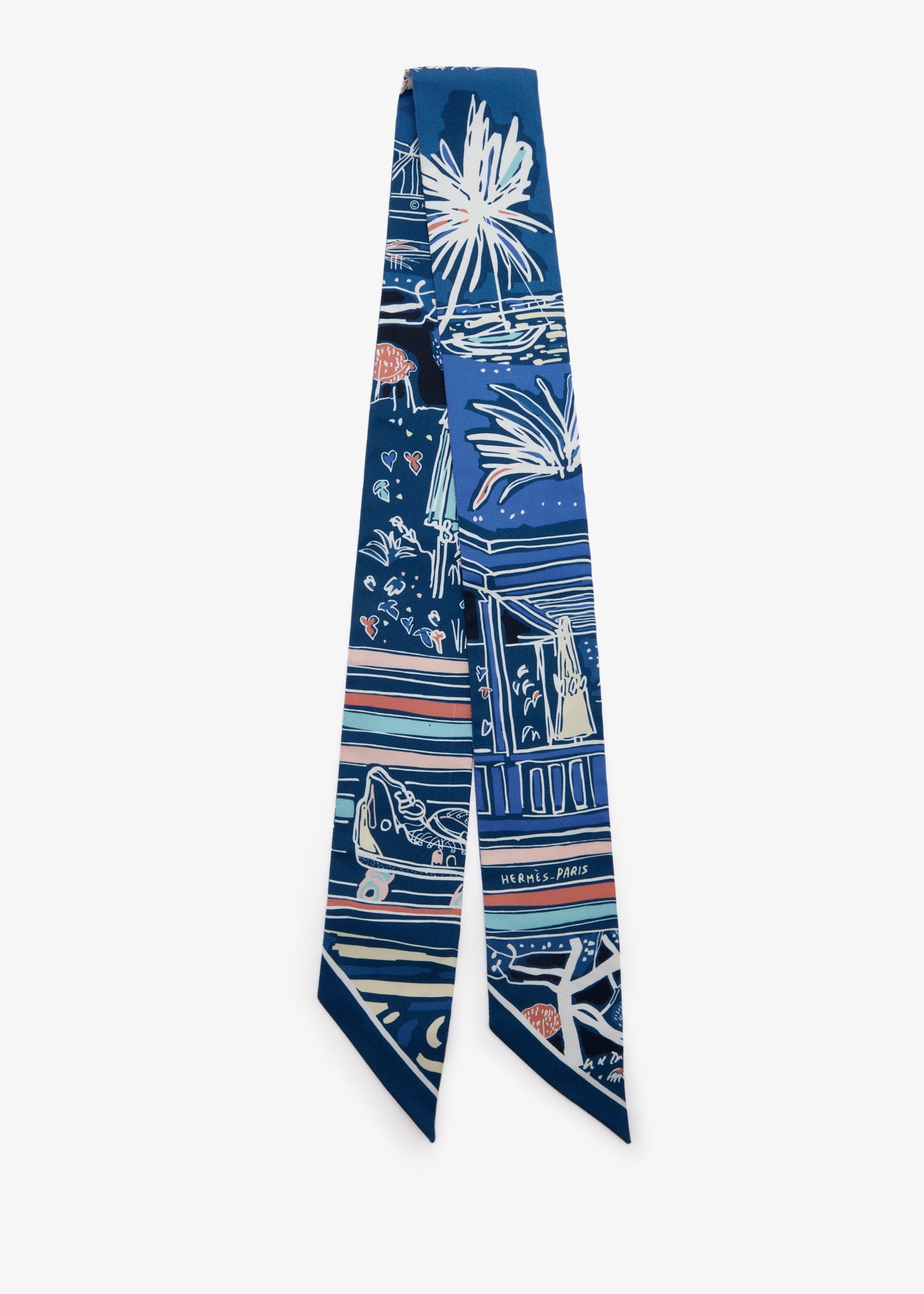 Rayures d'été silk scarf, Blue
Rayures d'été silk scarf, Blue