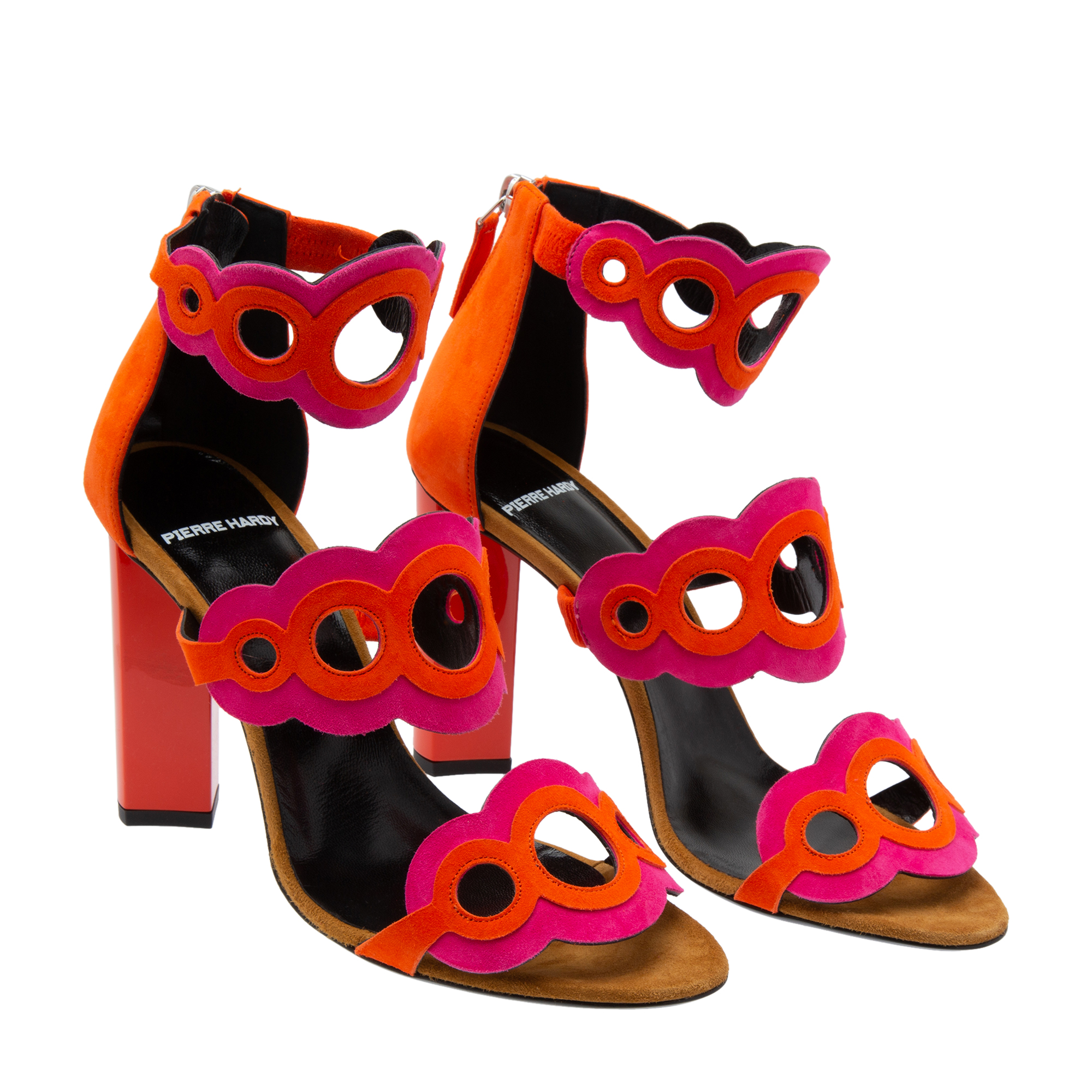 Suede sandals, Orange