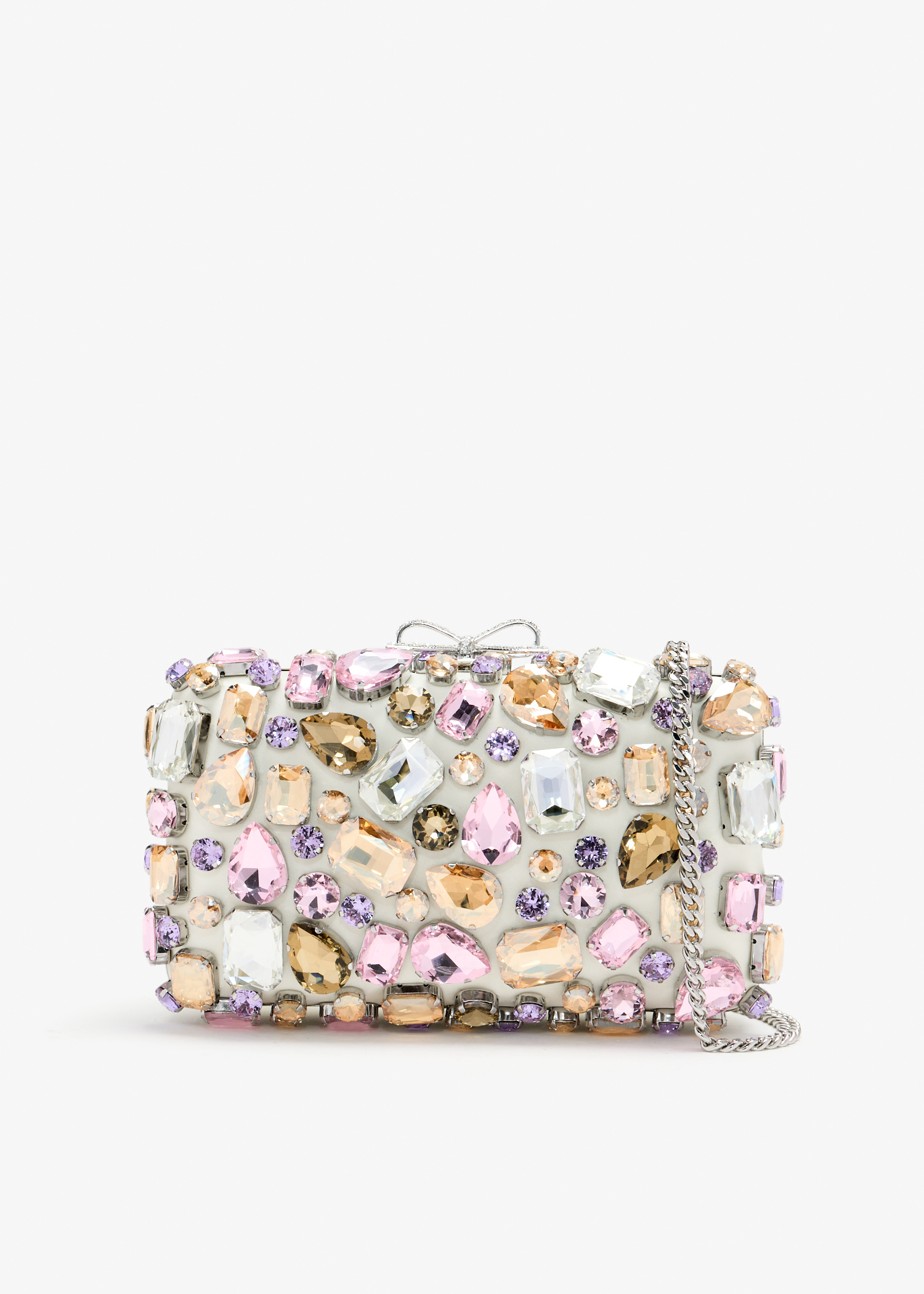 Crystal-embellished clutch, White
Crystal-embellished clutch, White