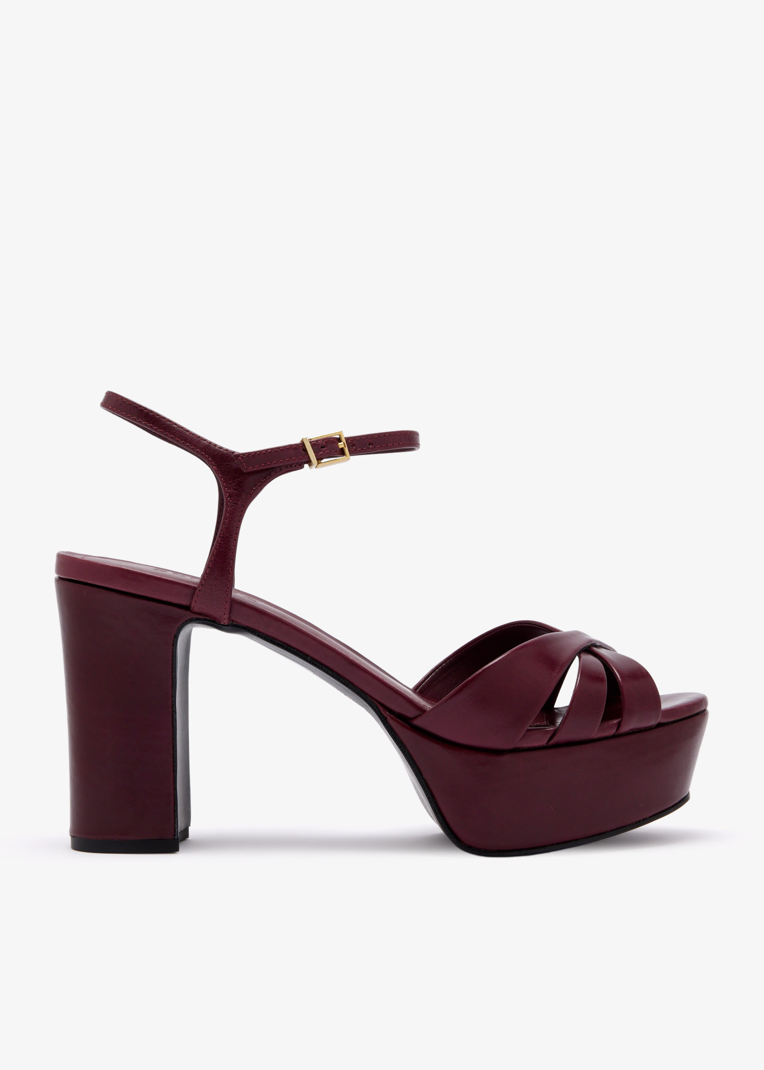 Leather platform sandals, Burgundy
Leather platform sandals, Burgundy
