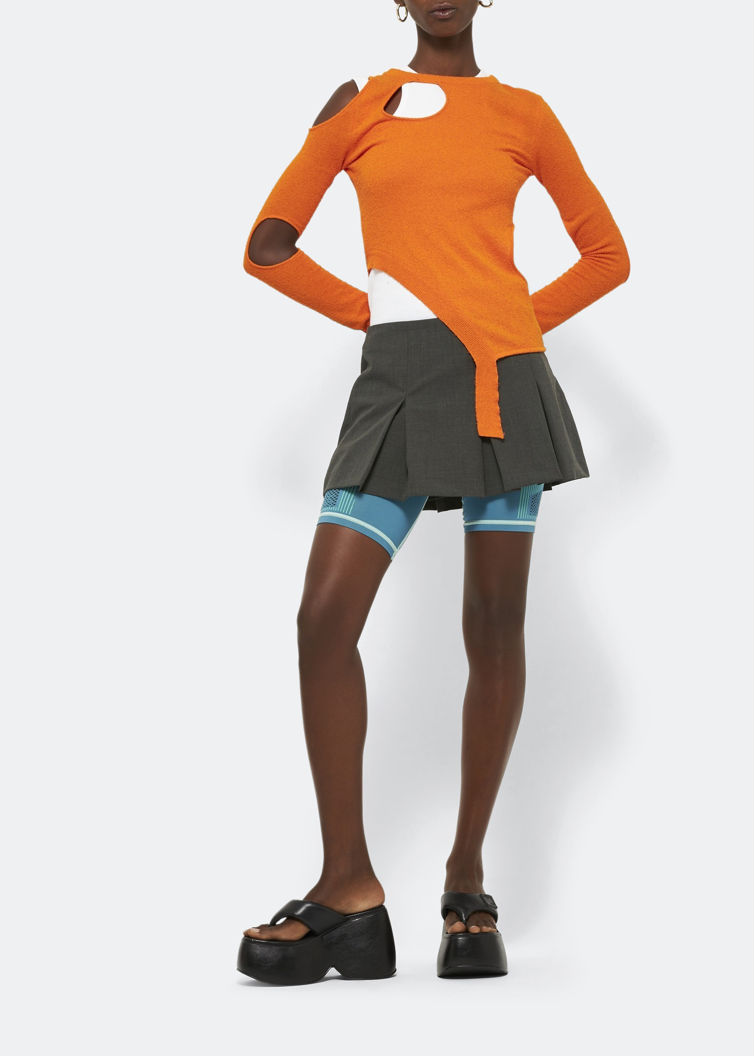 Platform flip-flop wedge sandals, Black 
Platform flip-flop wedge sandals, Black