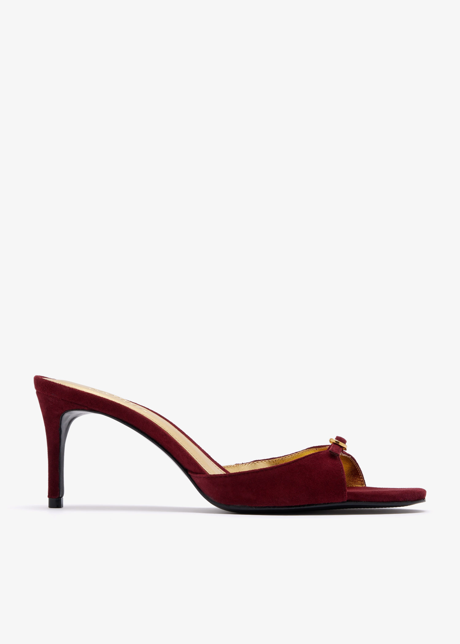 Buckle suede mules, Burgundy
Buckle suede mules, Burgundy