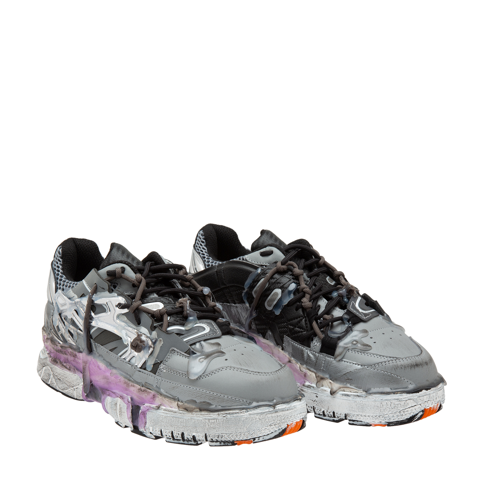Leather sneakers, Silver