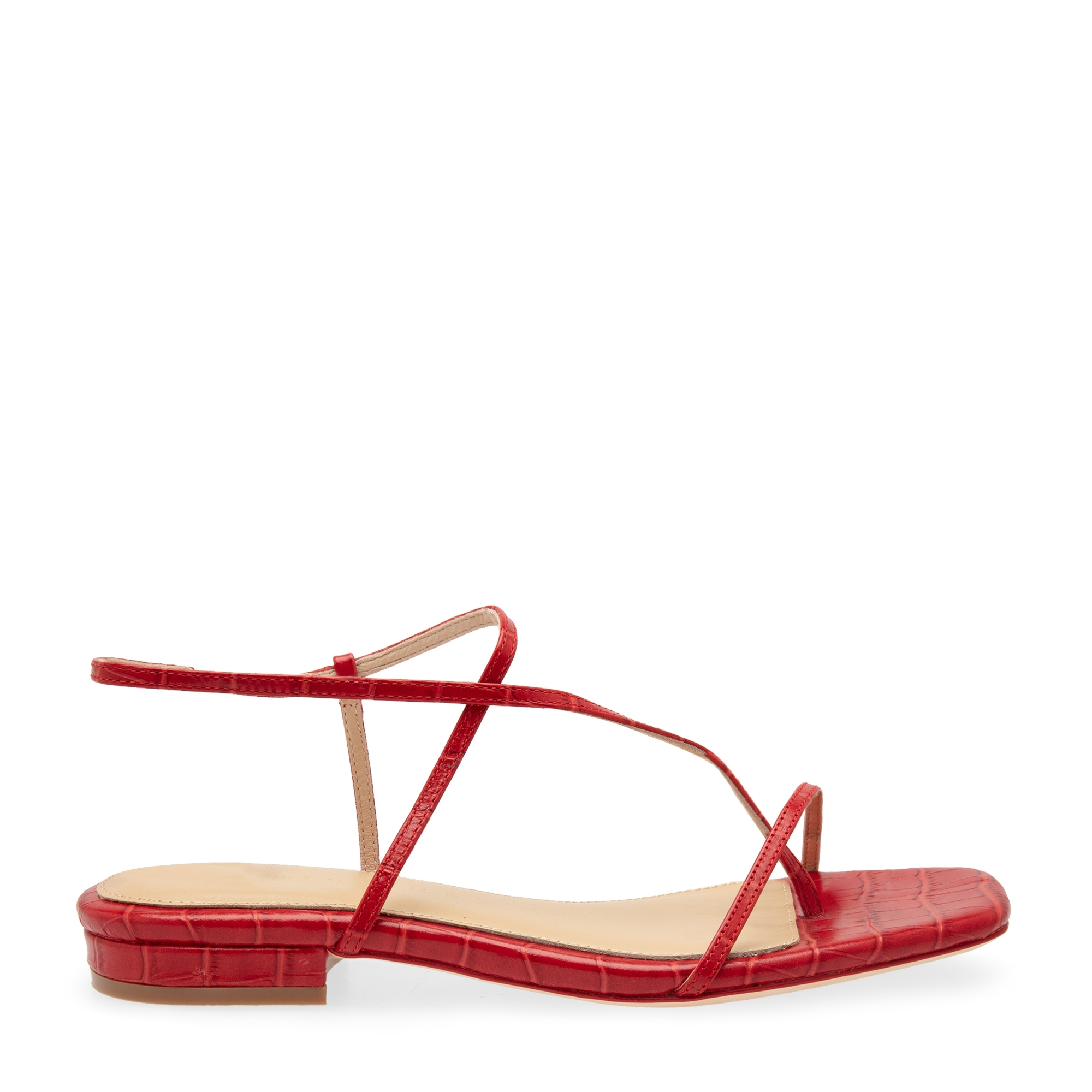 02 leather sandals, Red