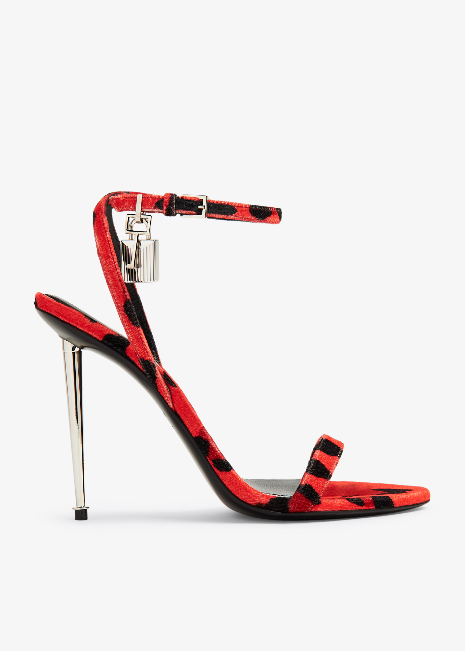 Padlock naked sandals, Animal print