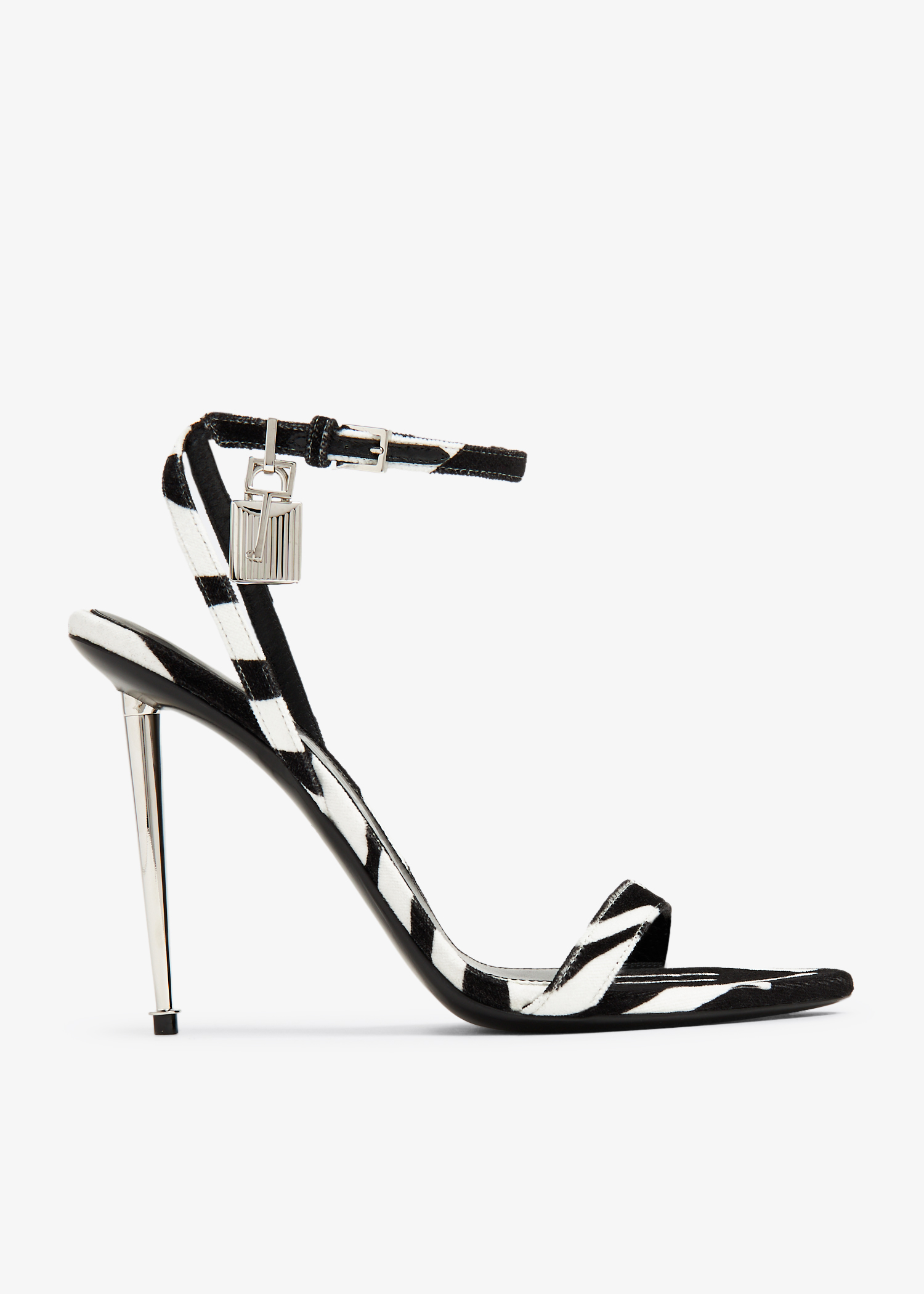 Padlock naked sandals, Animal print