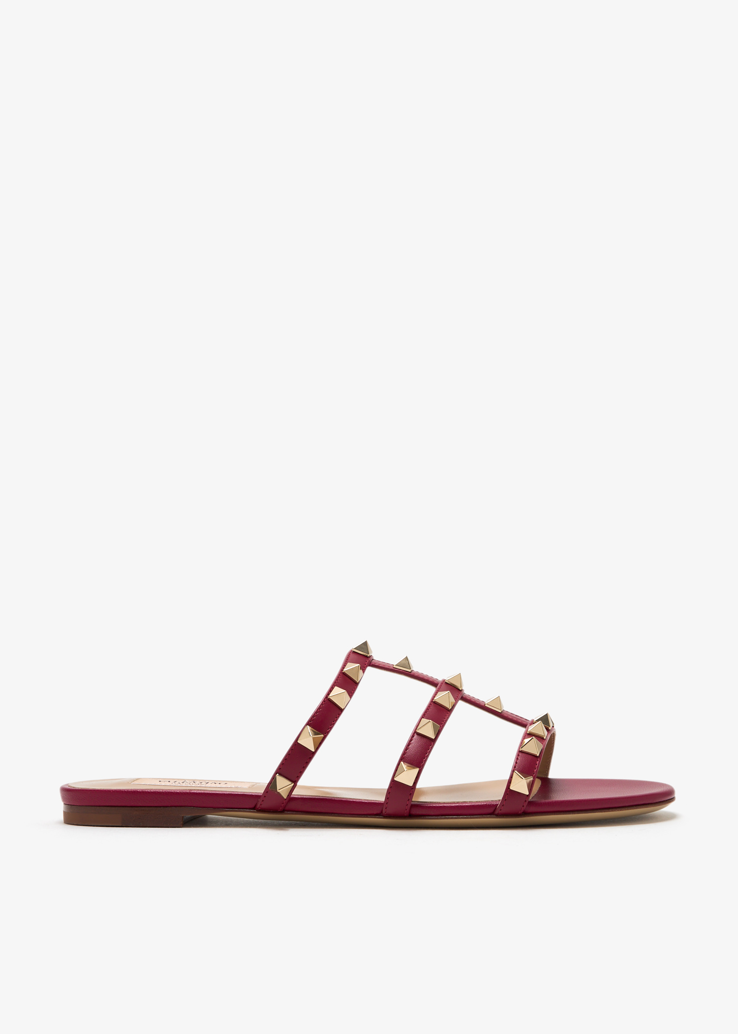 Rockstud flat sandals, Burgundy
Rockstud flat sandals, Burgundy