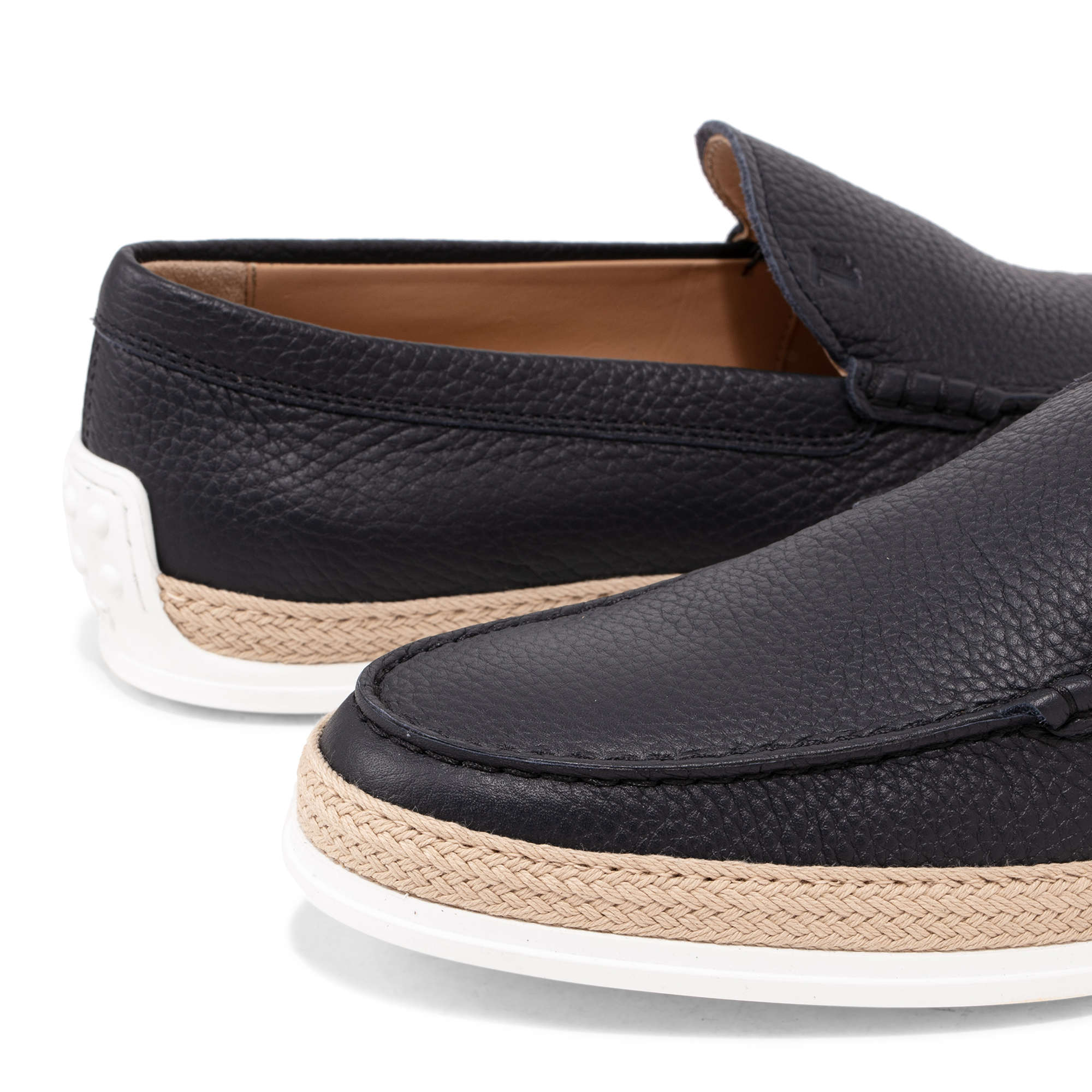 Leather slip-on loafers, Blue