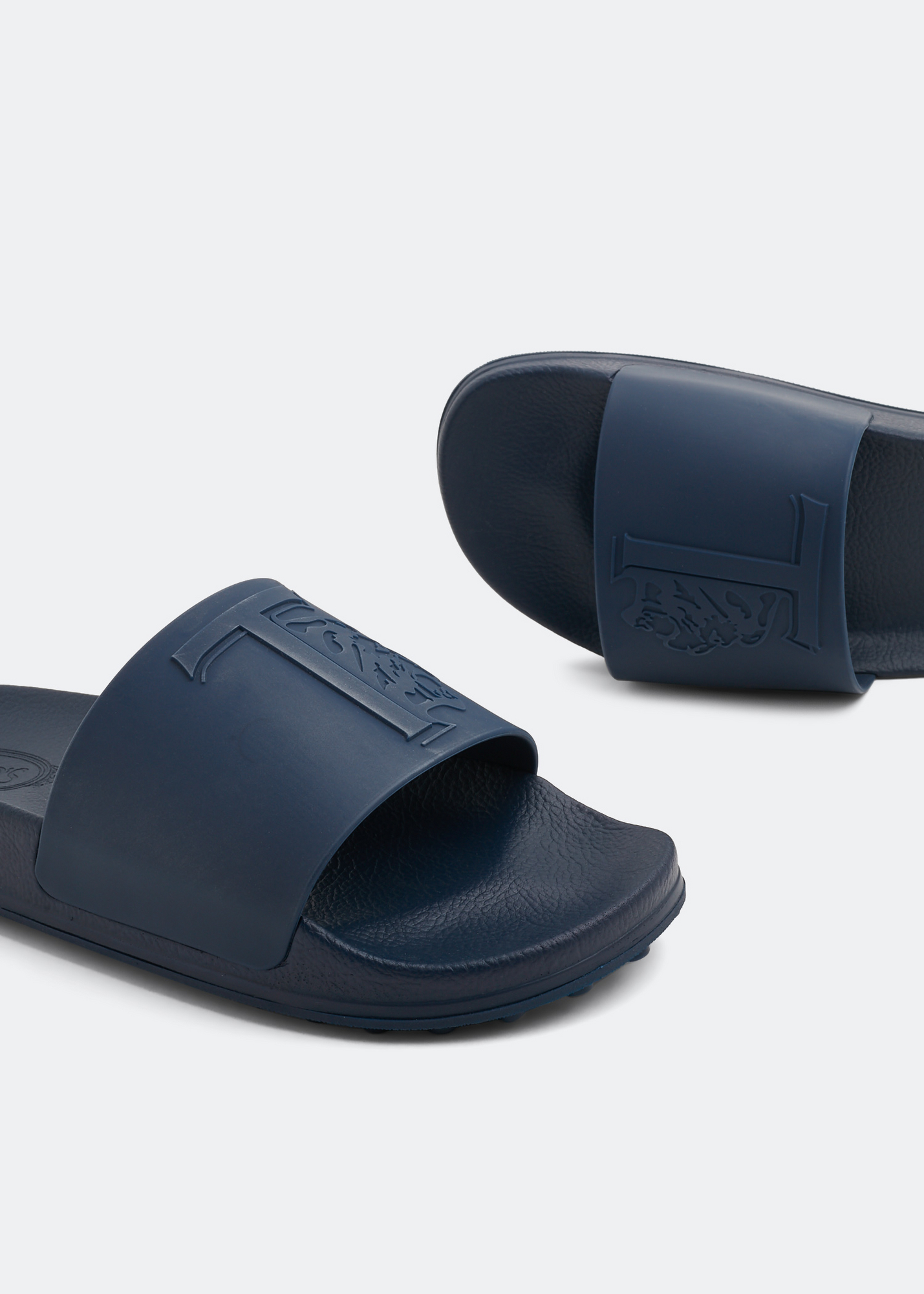 Monogram rubber slides, Blue