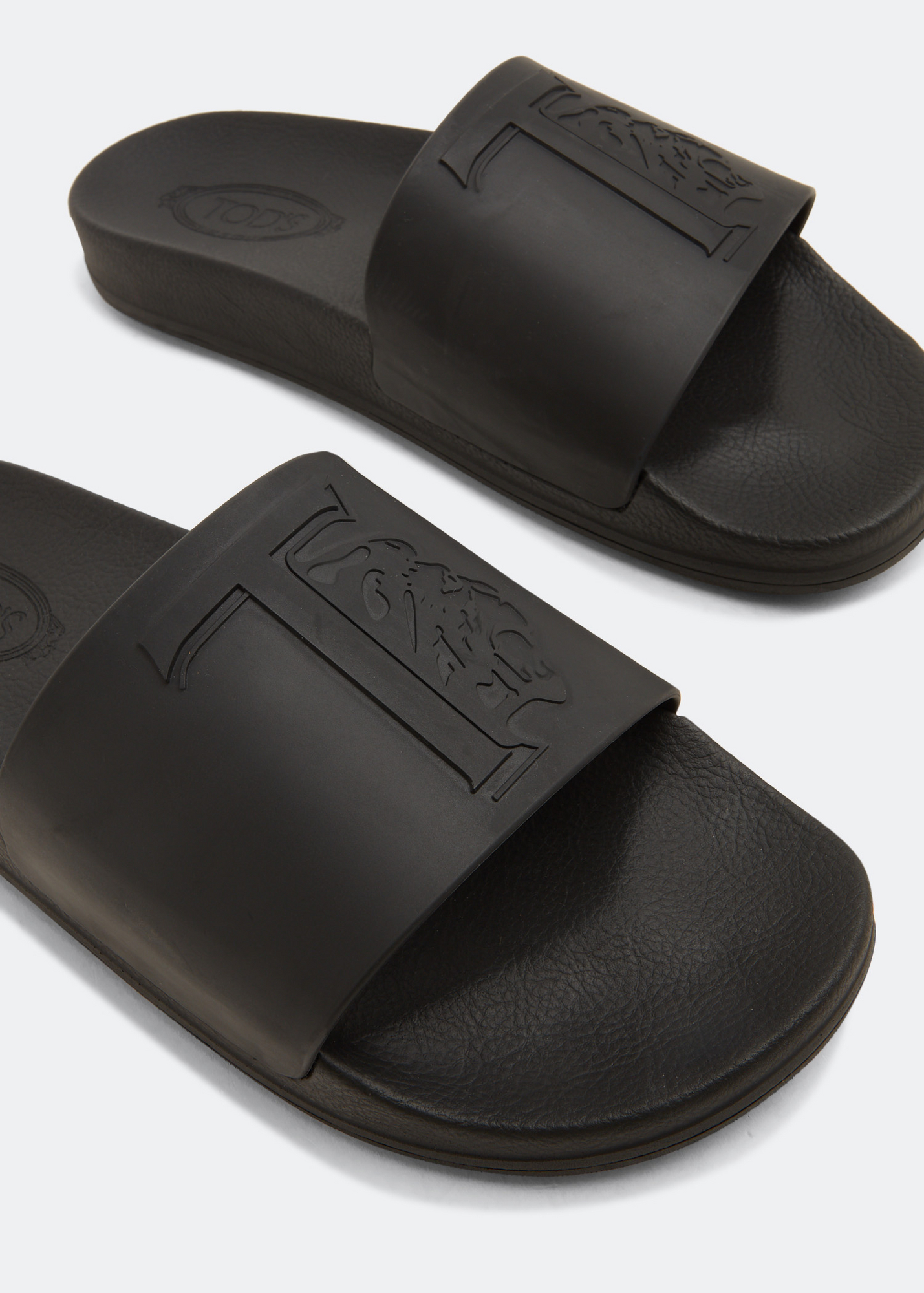 Monogram rubber slides, Black