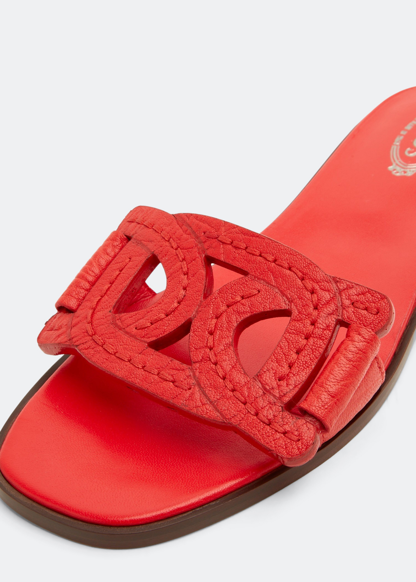 Leather sandals, Red