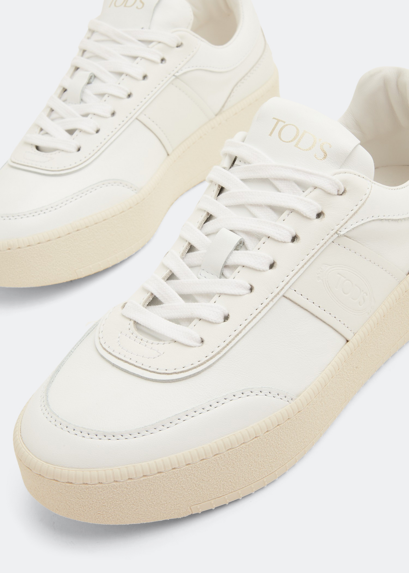 Platform leather sneakers, White