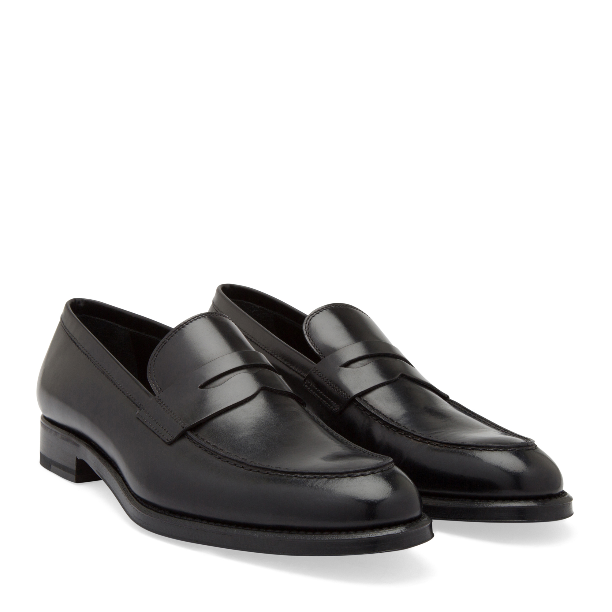 Leather Oxford loafers, Black
