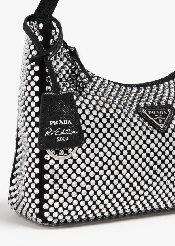 Prada Re-Edition 2000 Crystal Mini Bag Black