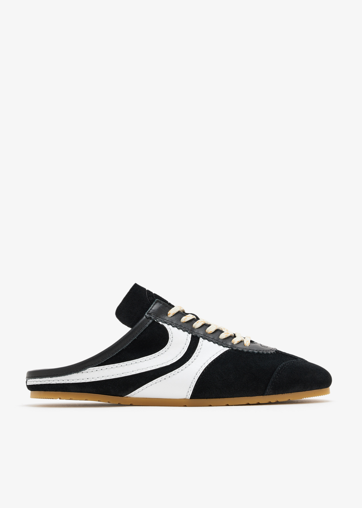 

Suede sneaker mules, Black