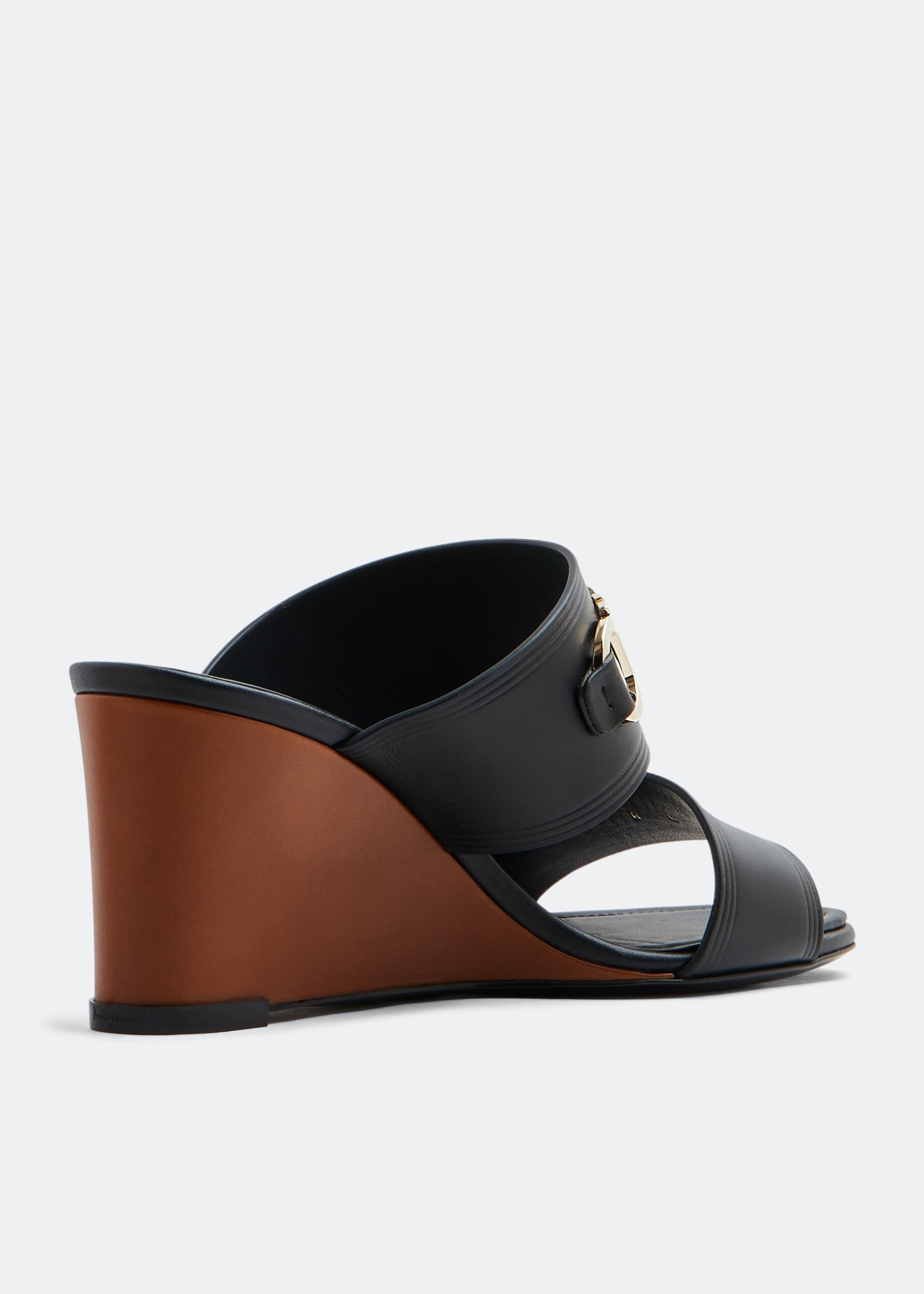 

Gancini wedge sandals, Black