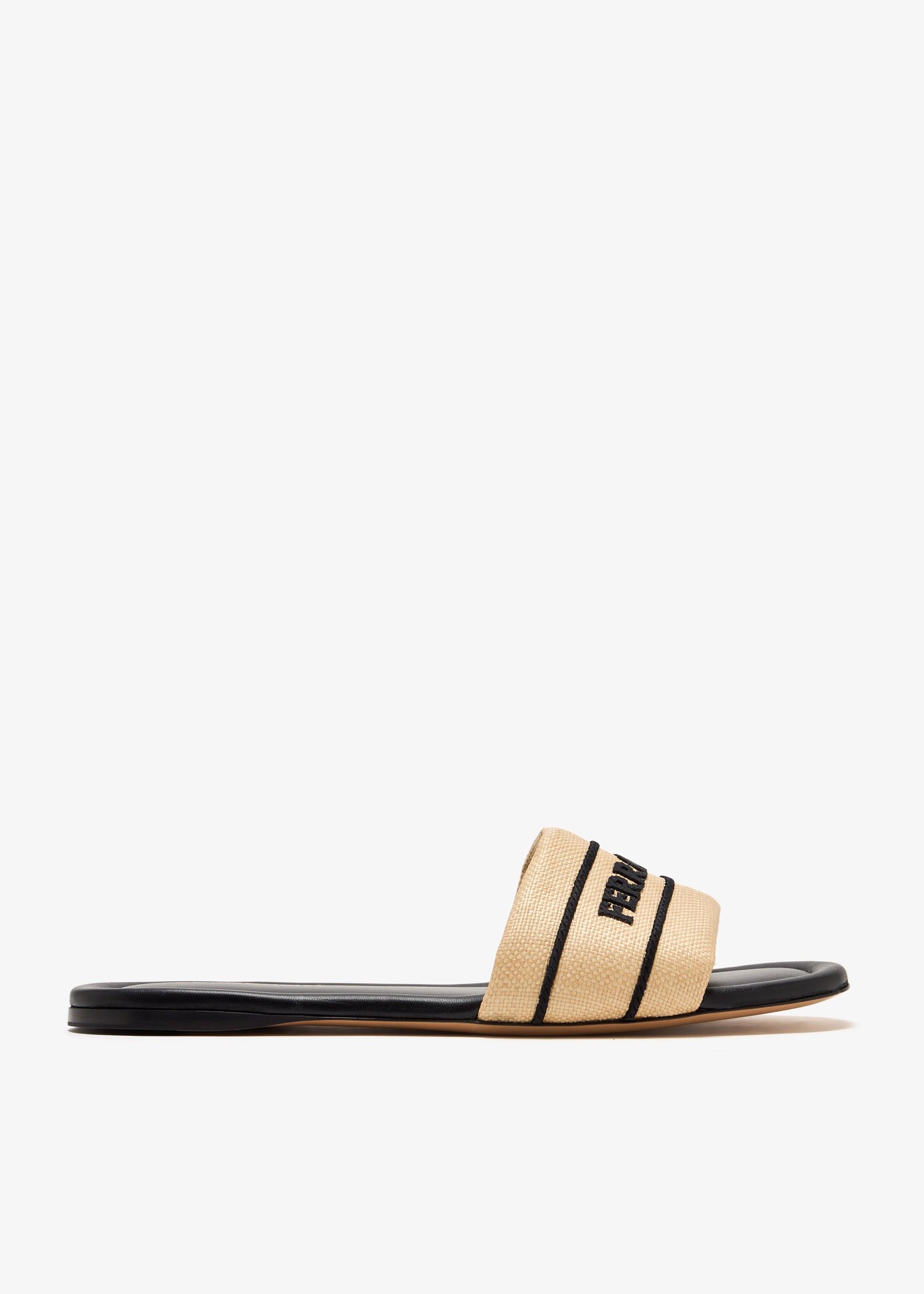 

Logo slide sandals, Beige