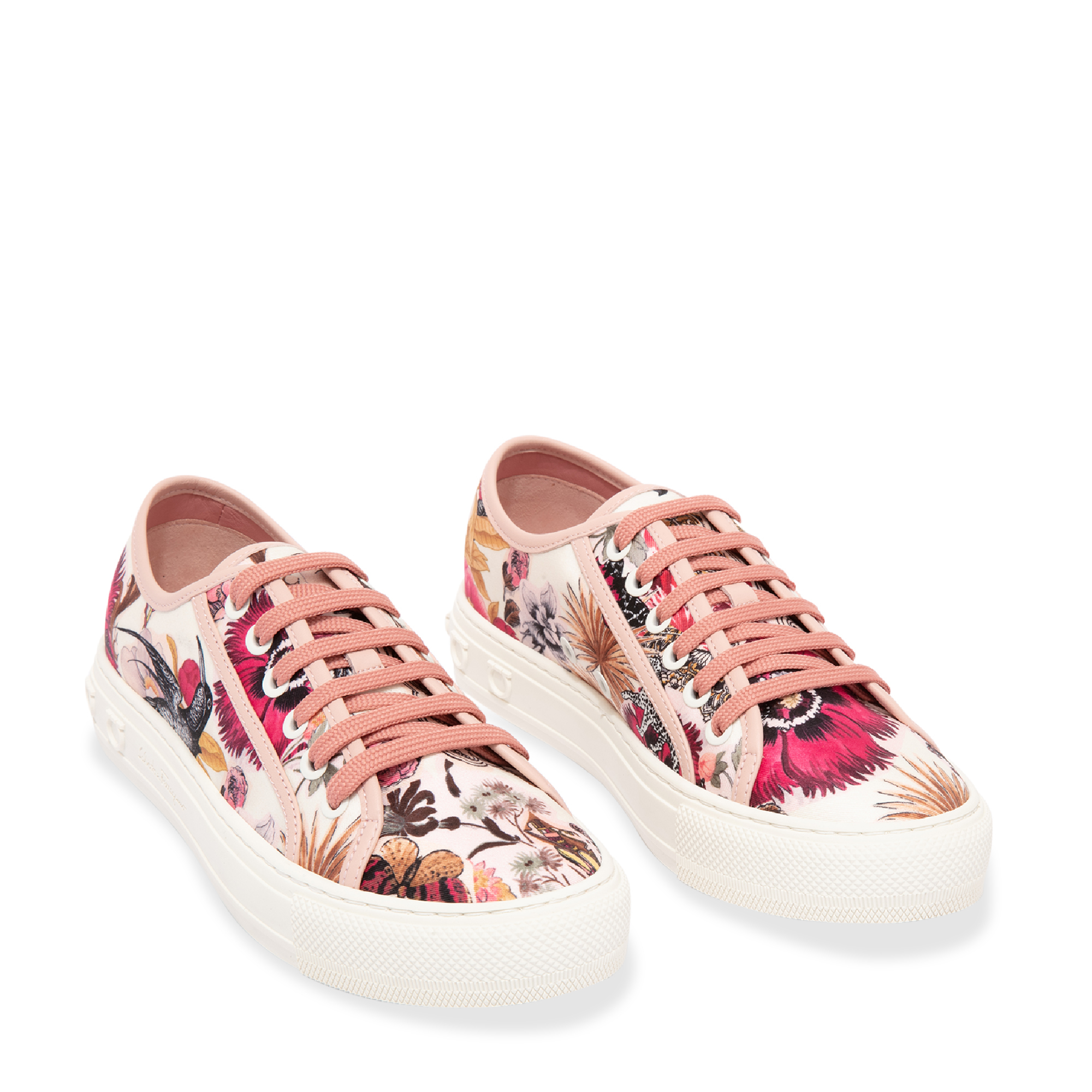 

Floral silk sneakers, Pink