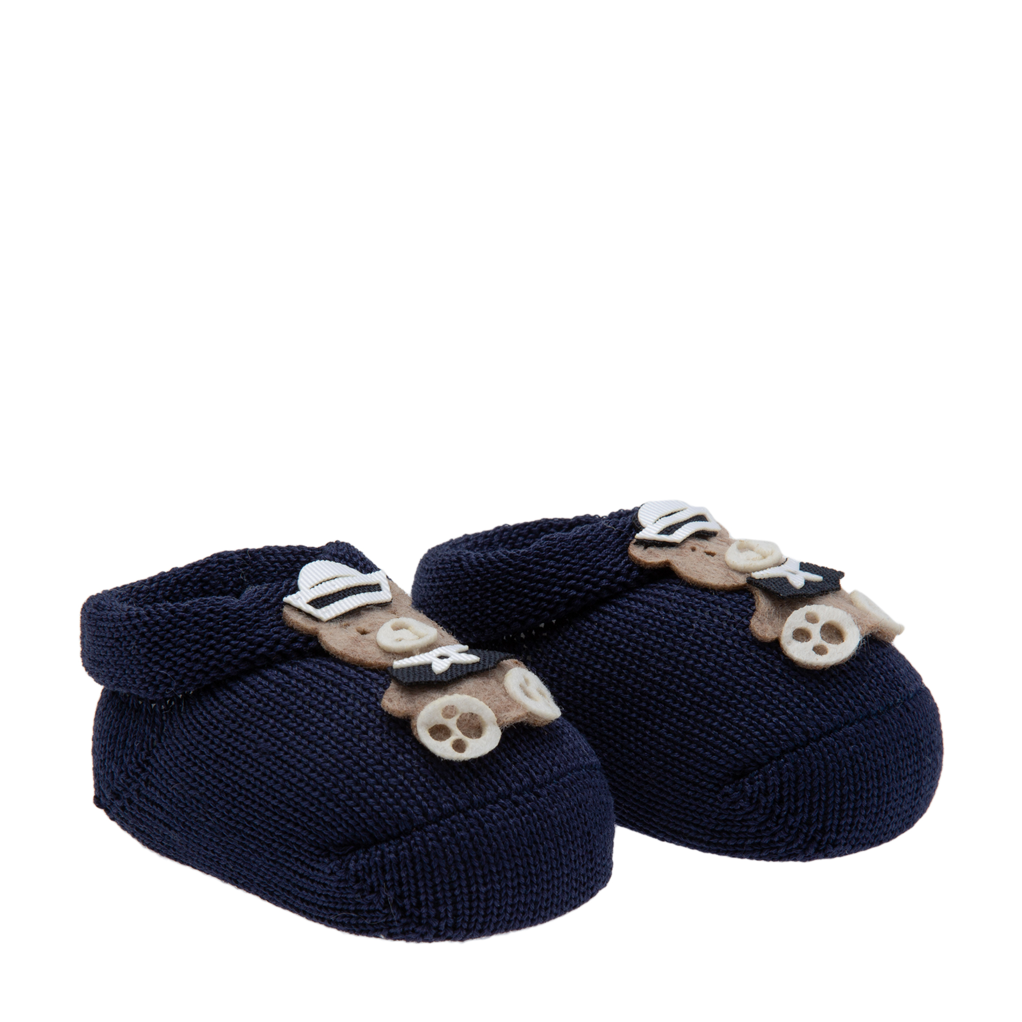 

Knit crib shoes, Blue