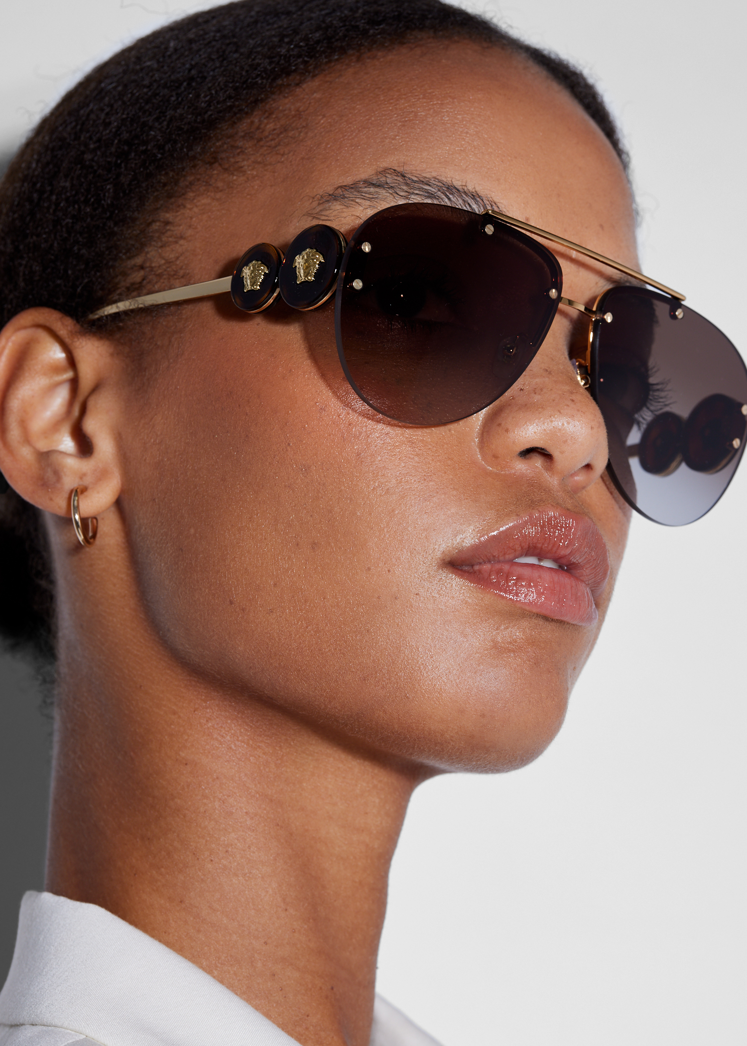 

Oversized aviator sunglasses, Brown