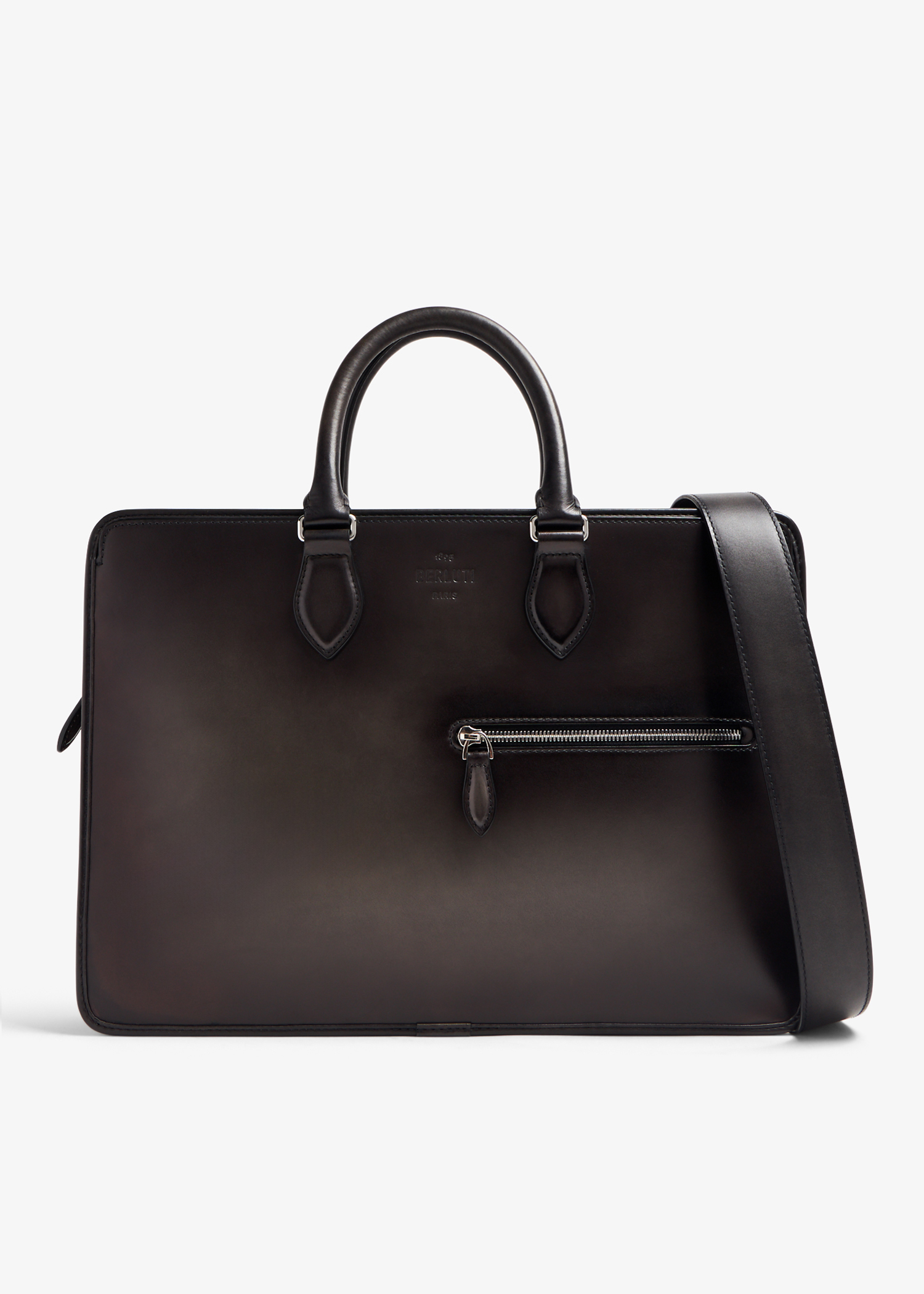 

Un Jour Scritto leather briefcase, Black